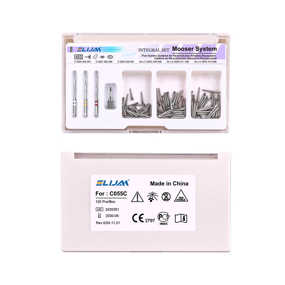Dental Screw Post Completed Kit Silver Plated Stainless Steels Endo Conical Pins