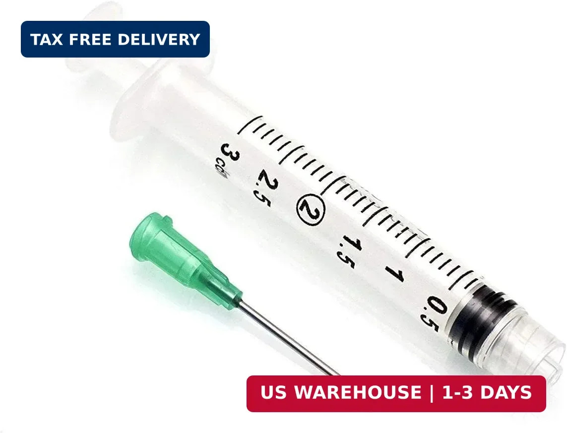50 Pcs – 3ml Syringes with 14ga, 20ga,21ga, 23ga Blunt Tip Needles With Syringe