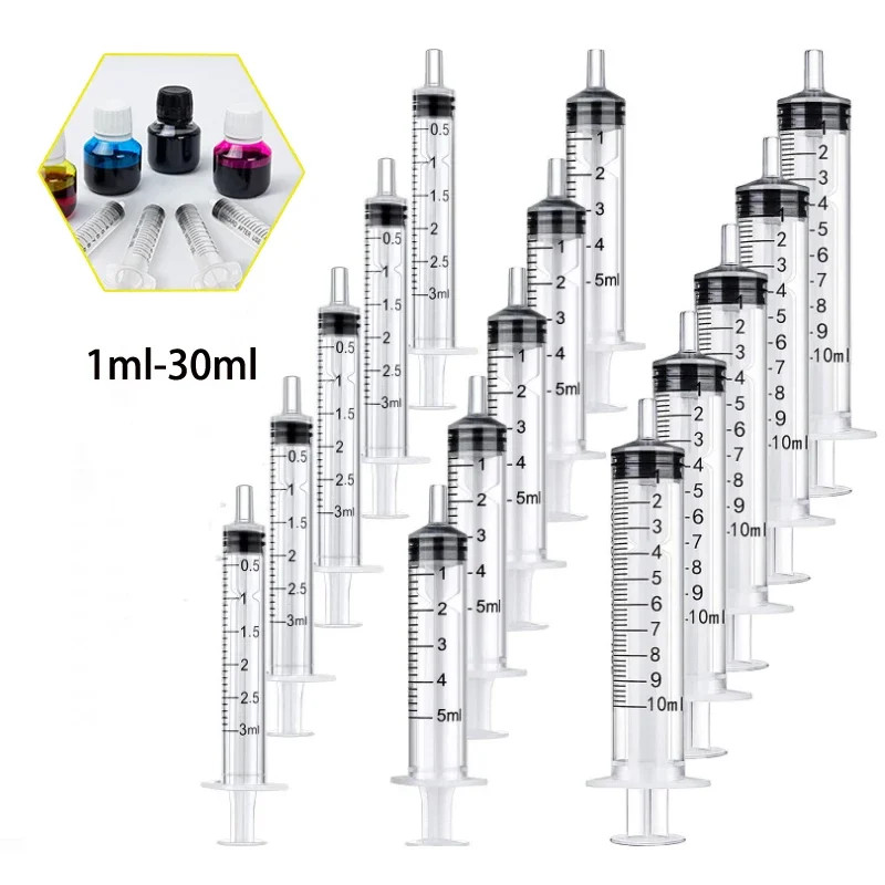 2-20Pcs 1Ml-10Ml Plastic Reusable Syringe for Measuring Nutrient Hydroponics Kit