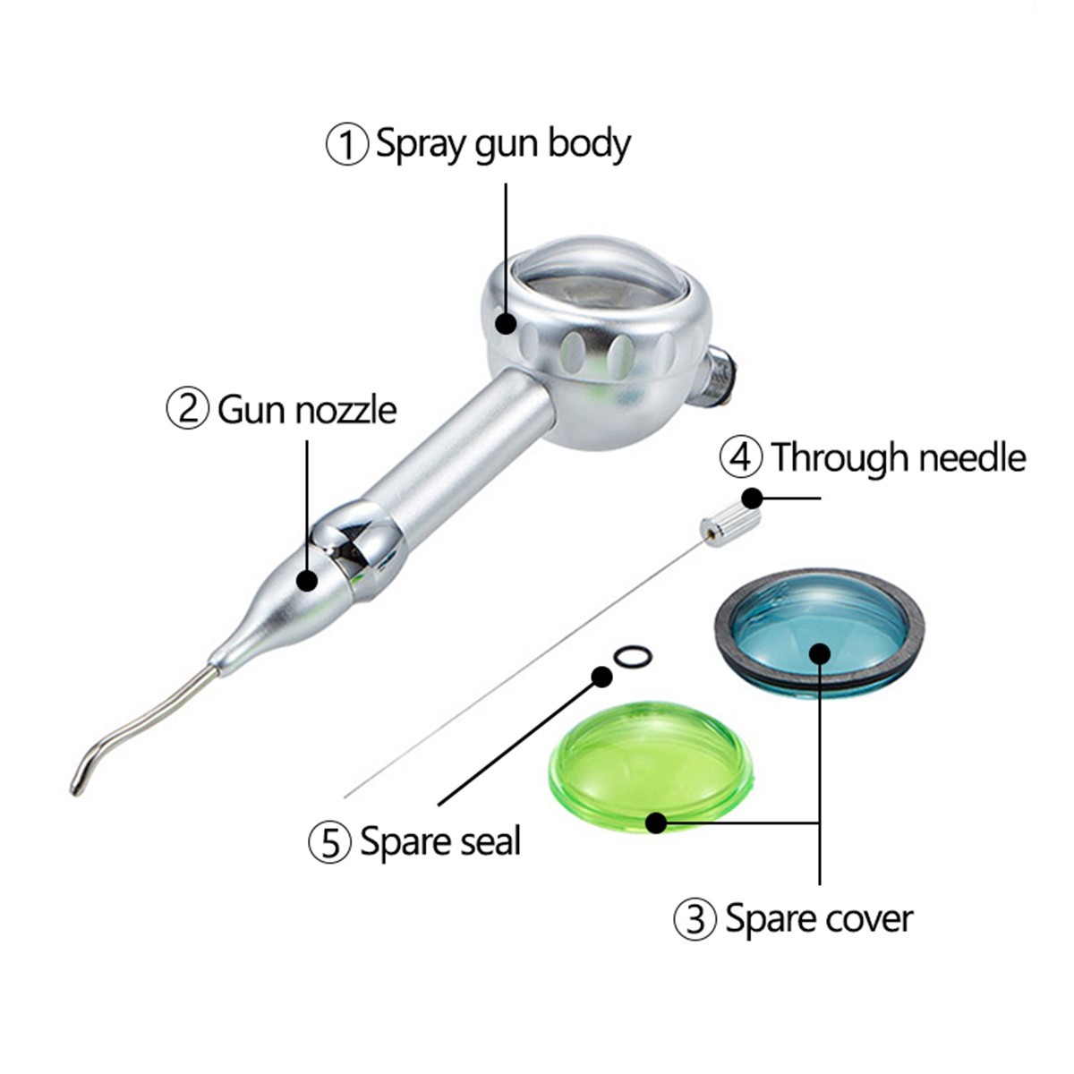 2/4 Holes 135ºC Dental Air Flow Teeth Polisher Handpiece Hygiene Prophy Jet