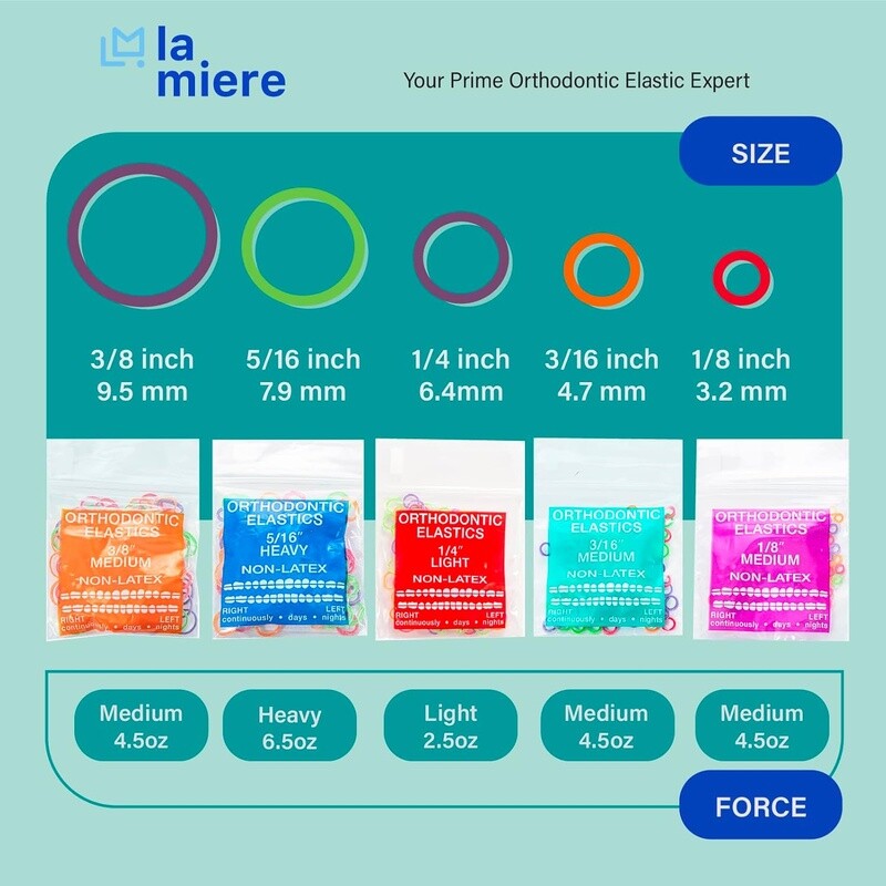 Neon Non-Latex 100ct Intraoral Orthodontic Elastic Bands Dental Rubber New