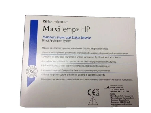 Temporary Crown and Bridge Material Cartridge MaxiTemp Bleach + short free tips