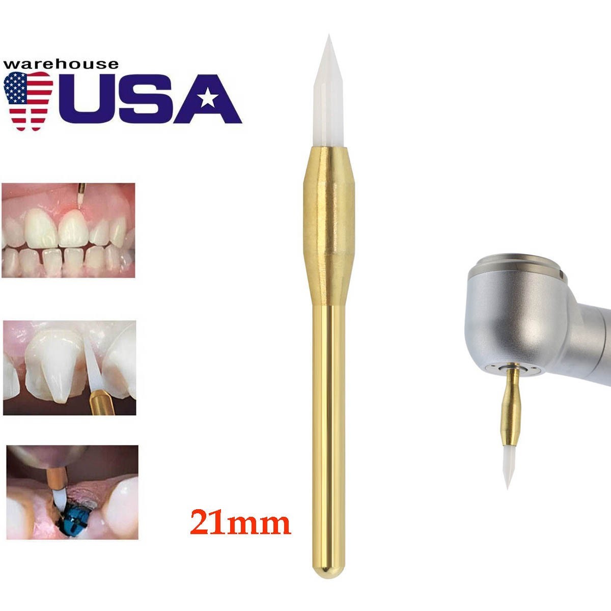 Dental Surgical Soft Tissue Trimmer Ceramic Bur 21/23mm Gingival Gingivectomy