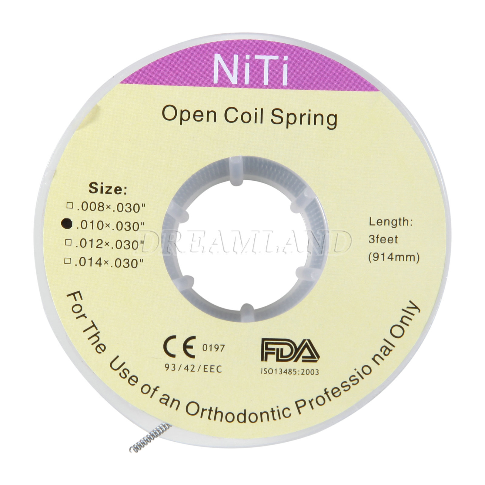Dental Ortho Niti Open Coil Spring 010*030″ *914mm