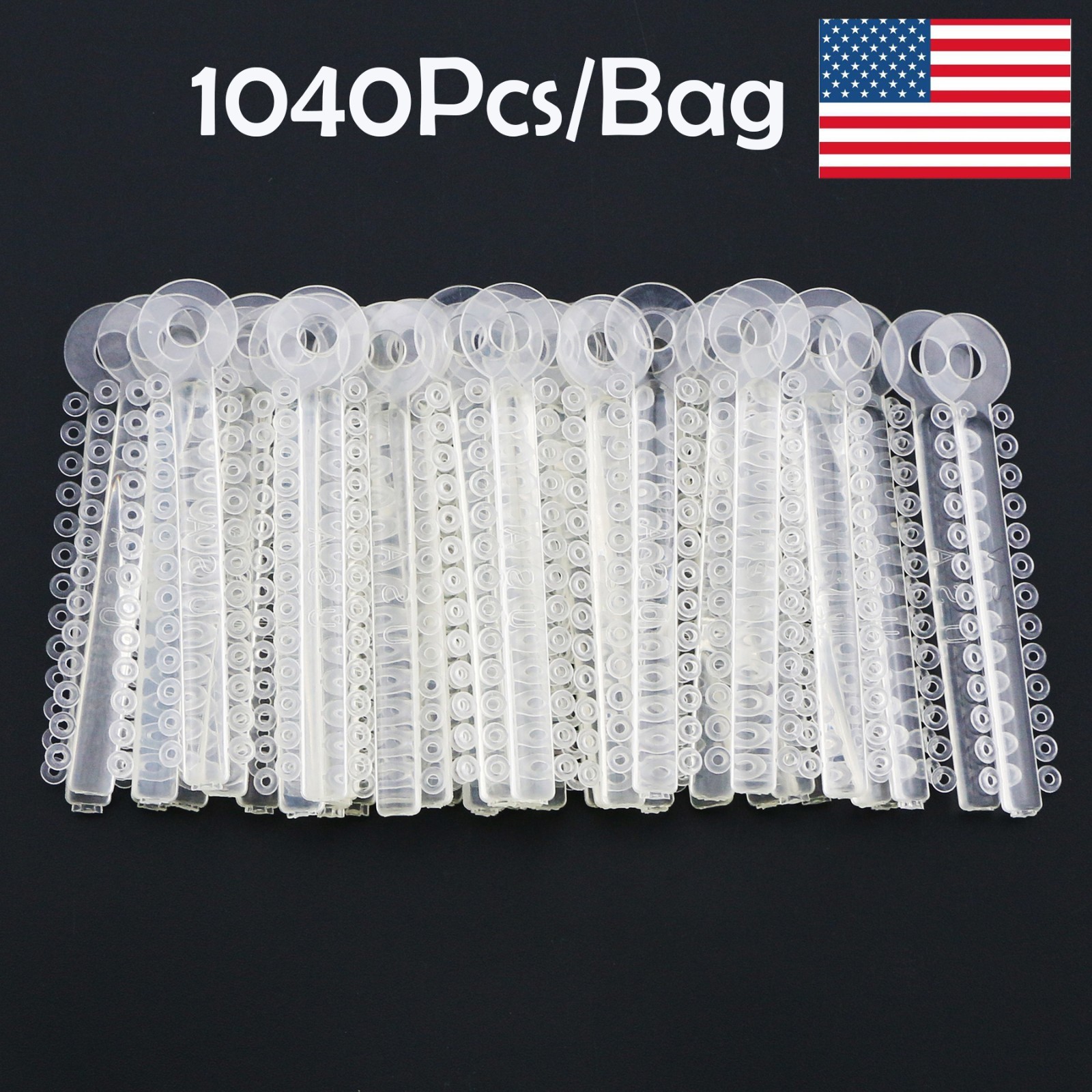 USA 1040Pcs/Bag Dental Orthodontic Ligature Ties Brackets Elastic Rubber Bands