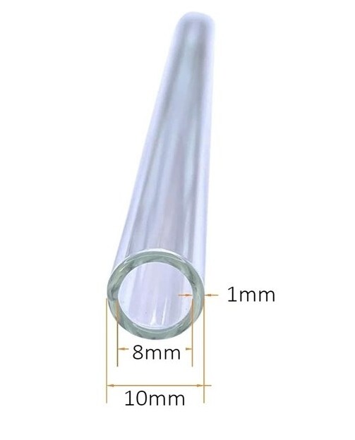 4″ Long (36) Pcs Glass Tubes 10mm OD 8mm ID Tubing 1mm Thick Wall