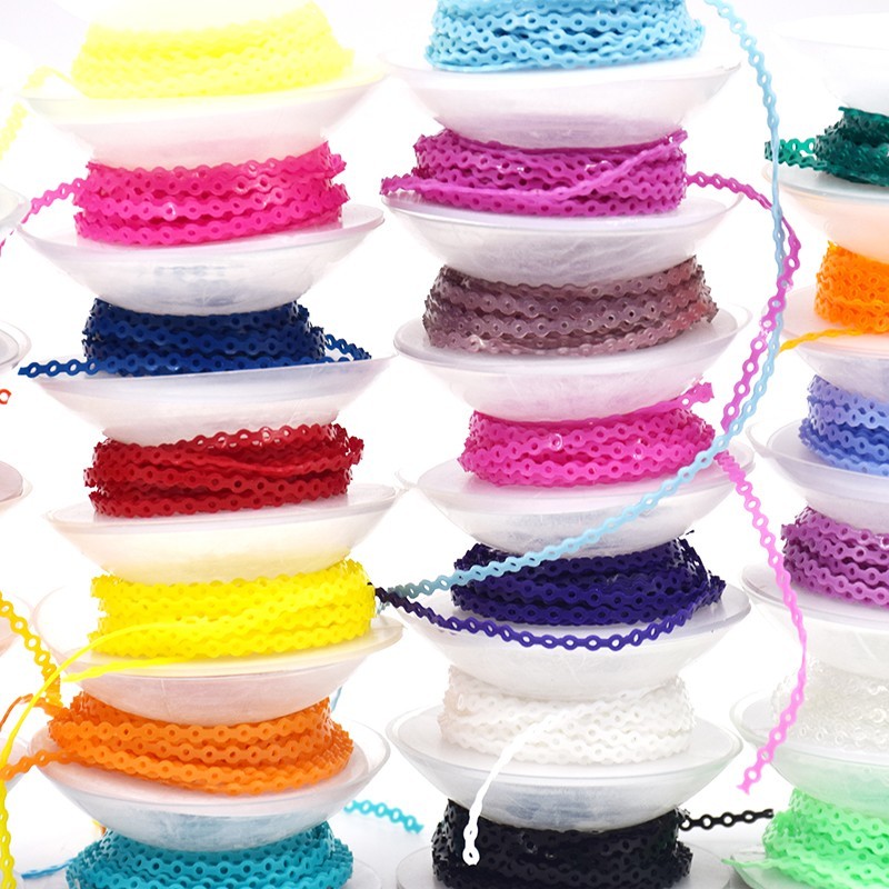 Dental Orthodontic Rubber Elastic Power Chain Continuous/Short/Long 44 Colors