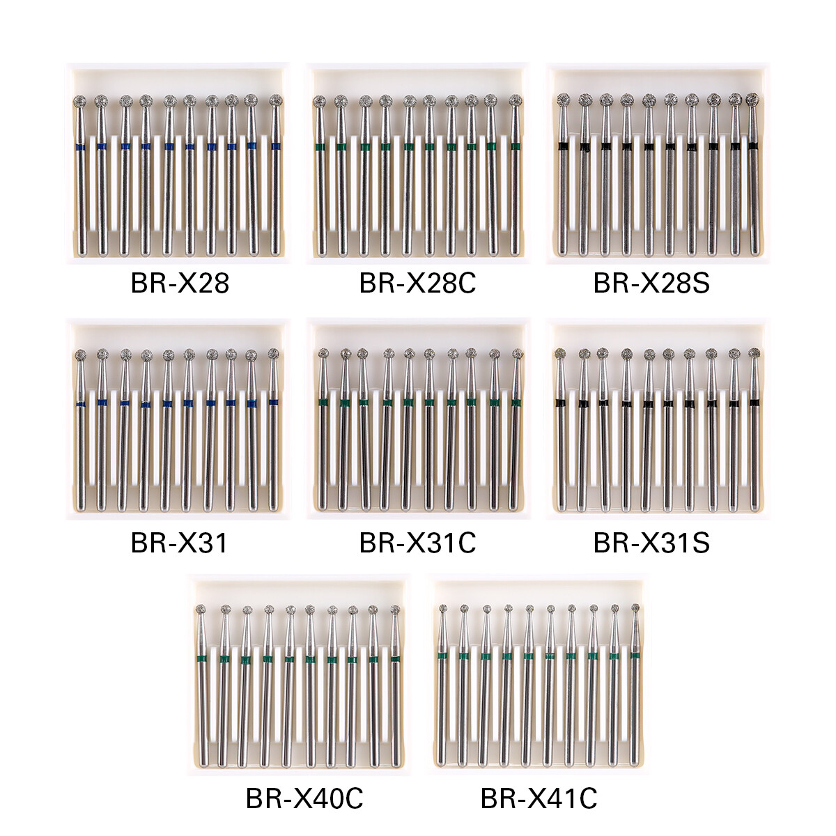147 Types AZDENT Dental Diamond Burs FG Burs for High Speed Handpiece
