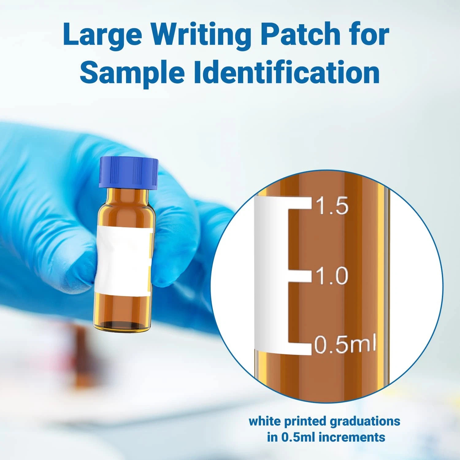 100PCS 2ml HPLC Autosampler Clear/Amber Vials 9-425 Screw Cap Vial Inserts 250uL
