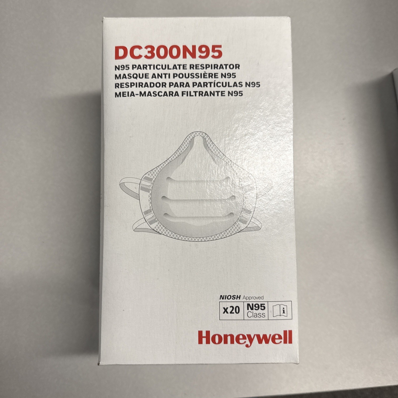 N 95 Mask 20 Count Honeywell DC300N95 Disposable N95 Respirators, NIOSH-Approved