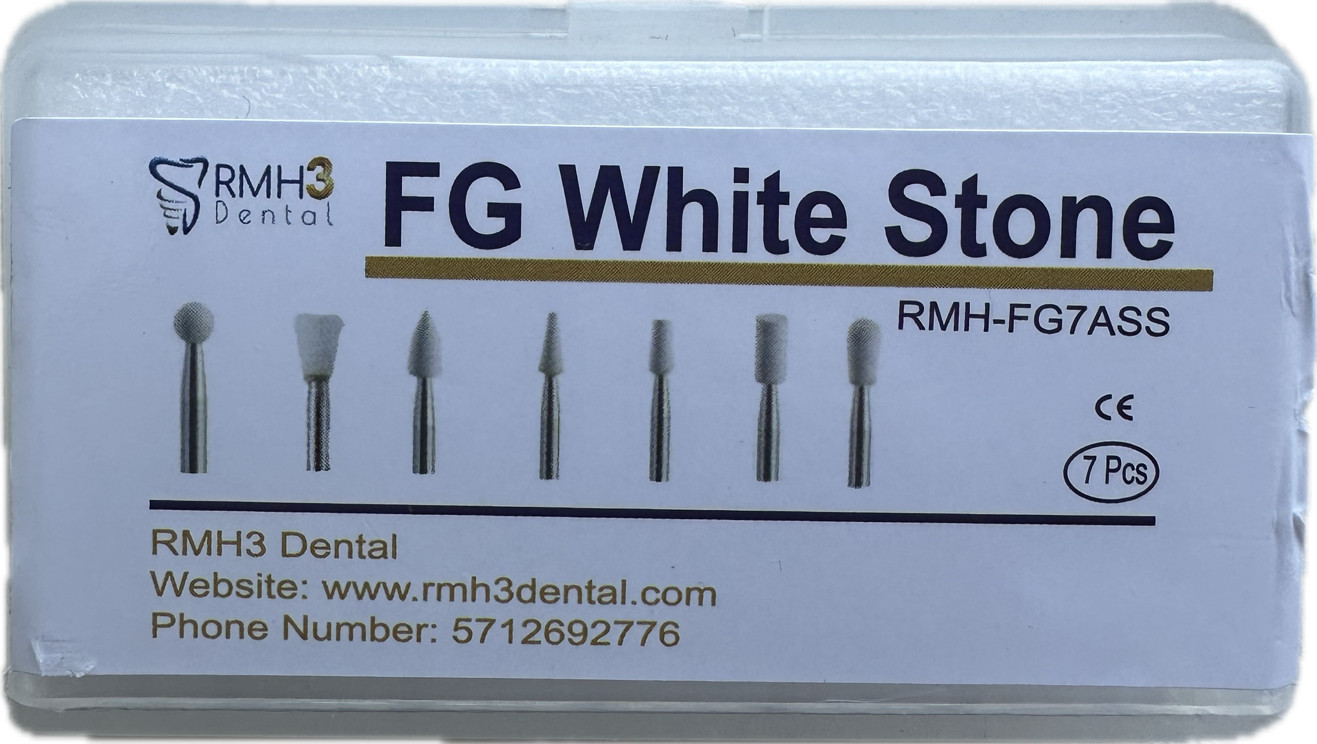 RMH3 Dental FG Aluminum Oxide White Finishing Stones Assorted Pack 7/pk