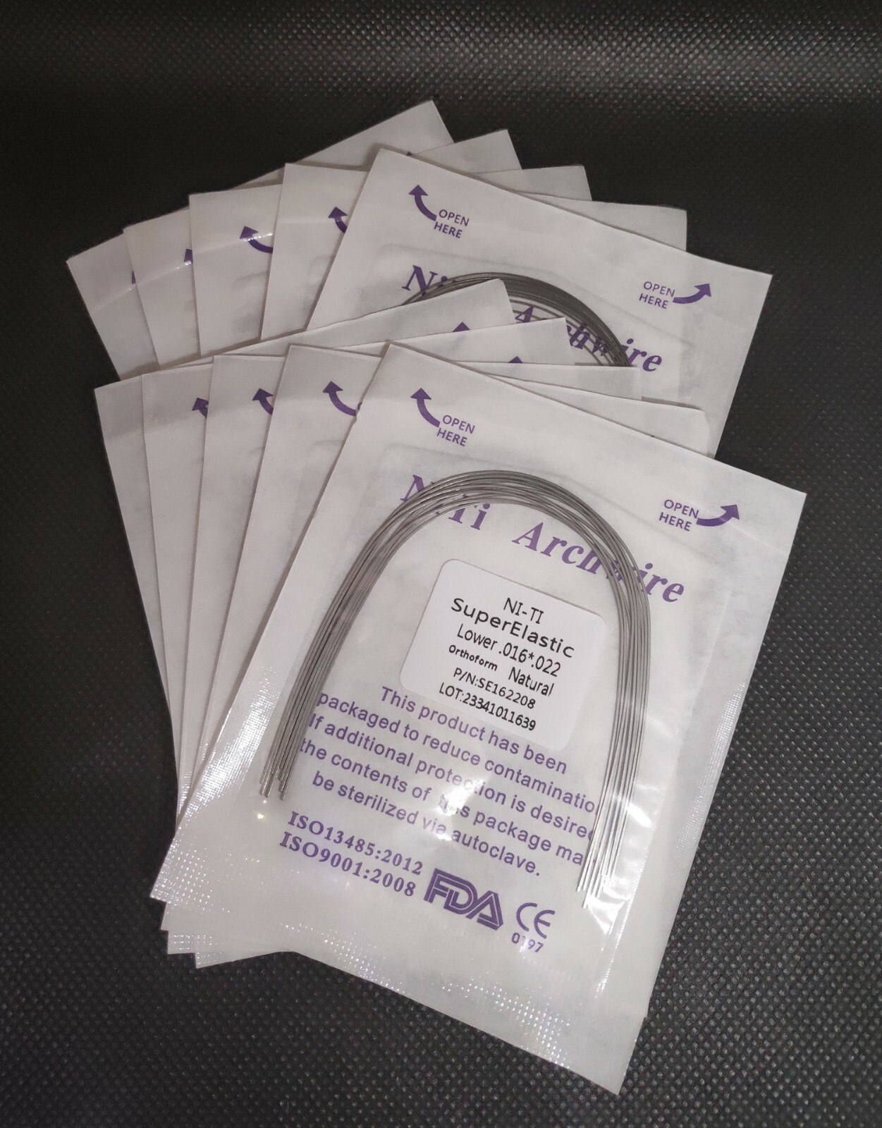 Dental Orthodontic Super Elastic NITI Arch Wires Rectangular Natural Form Wires