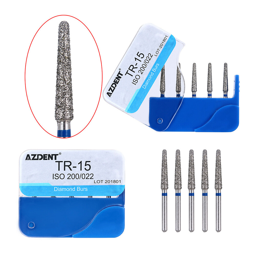 100Pcs Dental Diamond Burs Polishing Repair Kit for High Speed Handpiece 20Types