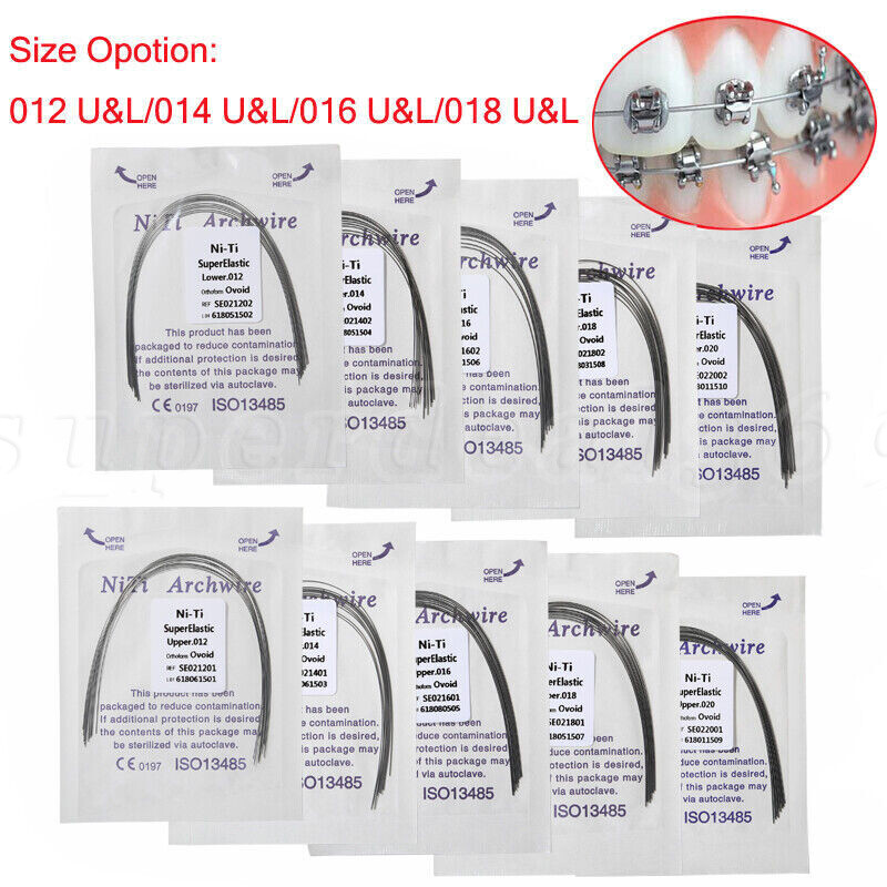 All Size Dental Orthodontic Super Elastic Niti Round Arch Wire Ovoid Form ns