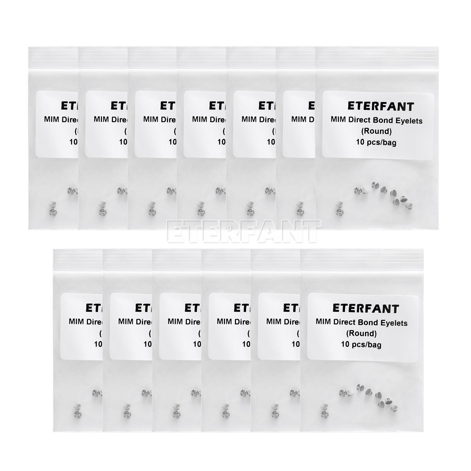 10PCs ETERFANT Dental Ortho Lingual Button Bondable MIM Direct Eyelet Round Base
