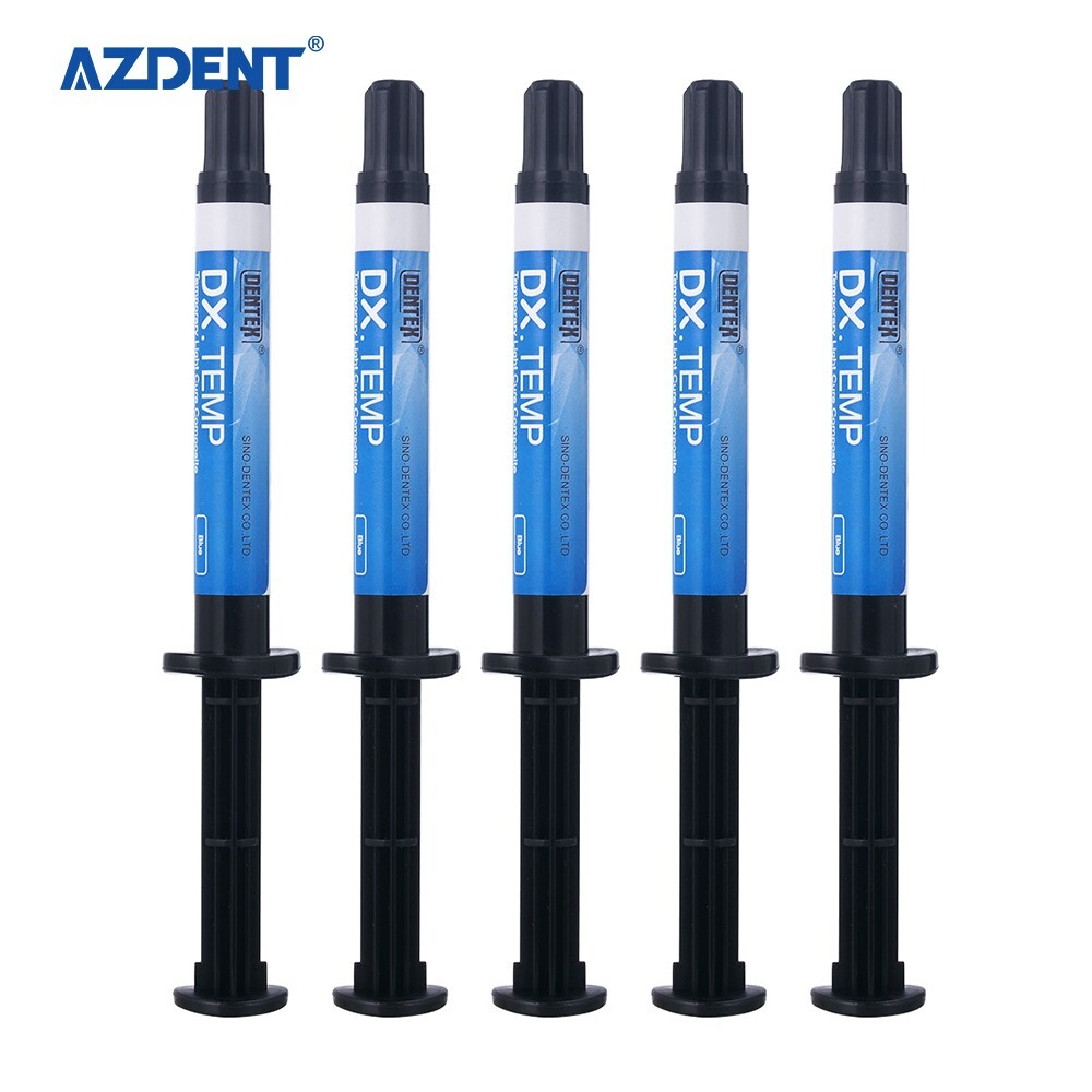 20pack Dentex DX.TEMP Dental Composite Resin 2.5g Temporary Flow Light Cure Blue