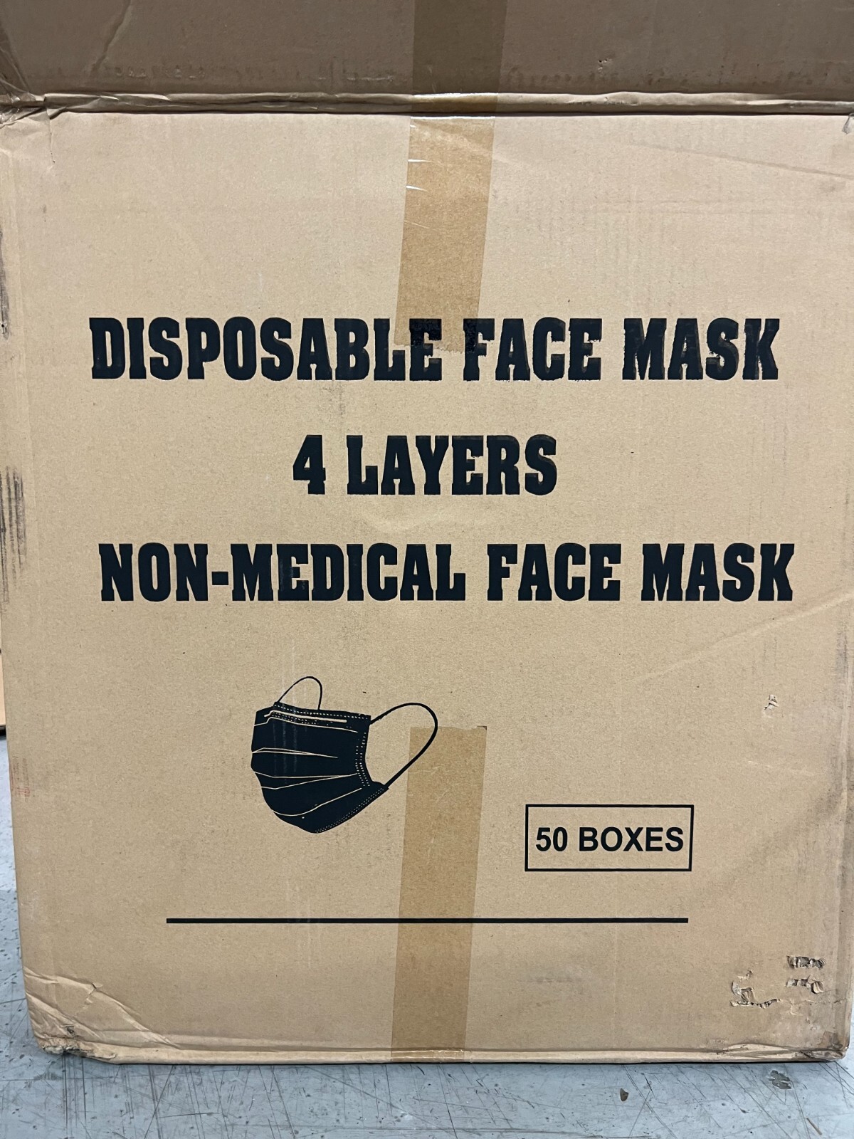 CASE OF 2500 Disposable 4-Layer NON-MEDICAL Surgical Face Masks