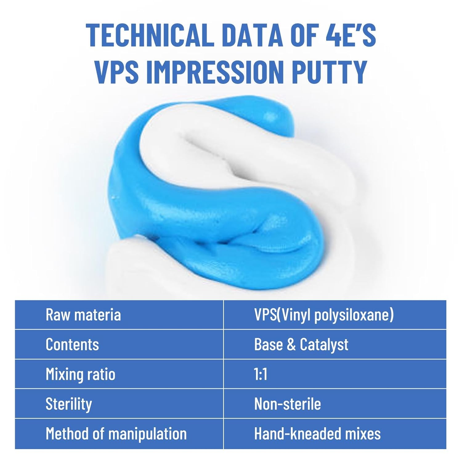 Dental Impression Putty Fast Set 800g VPS Putty (400g Base & 400g Catalyst) New