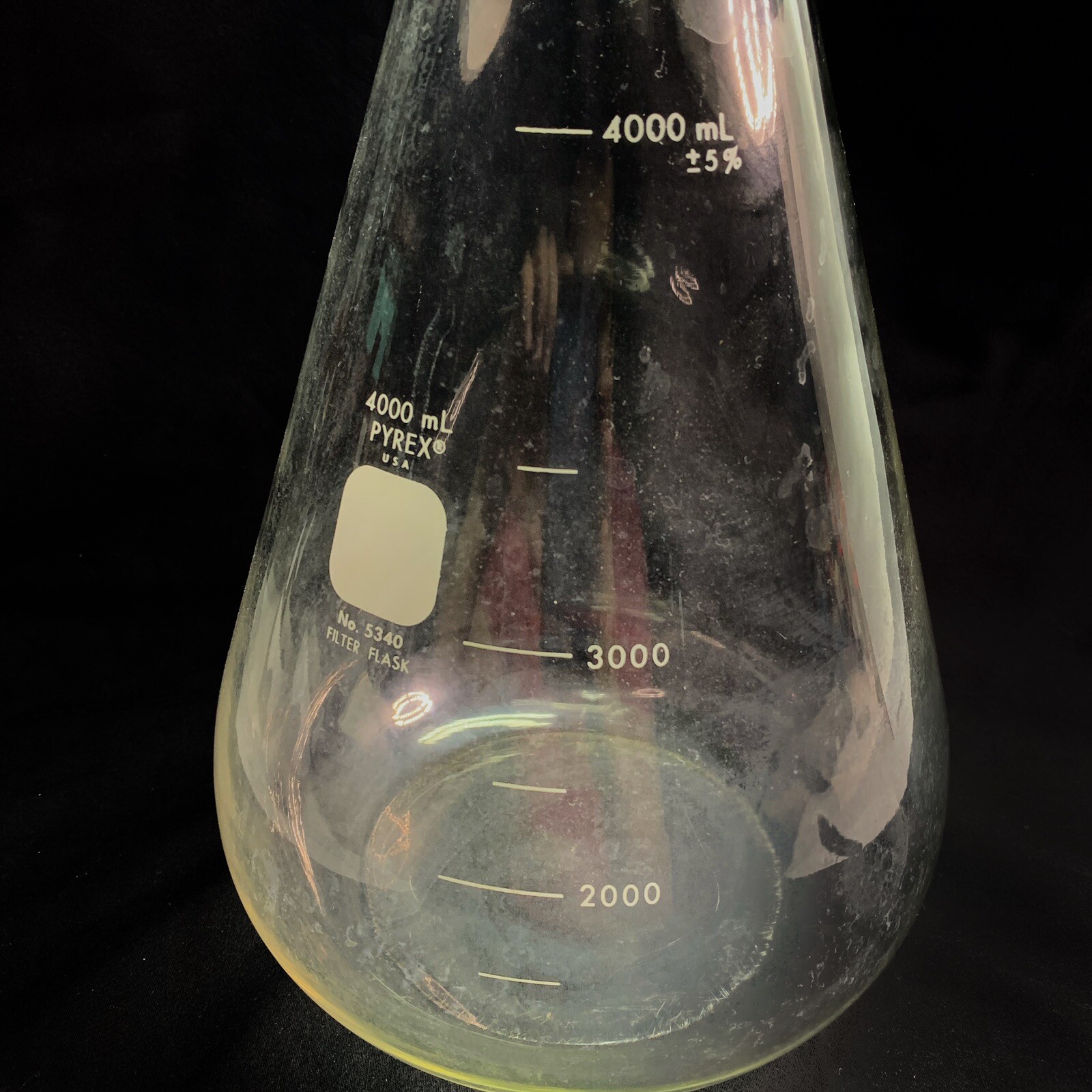 PYREX Glass 4000mL Filtering Flask Heavy Wall Sidearm Tube 1/2” OD 5340-4L
