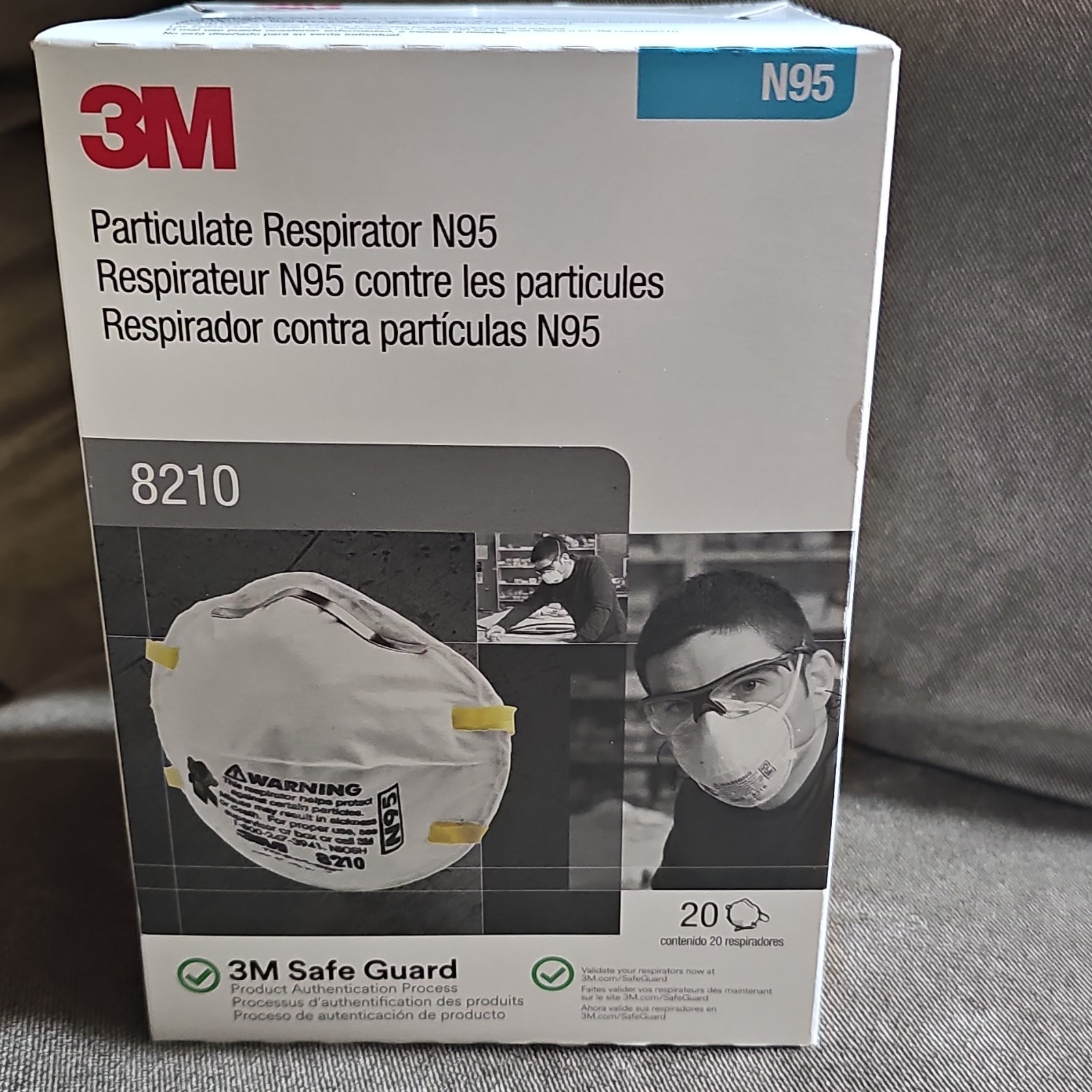 New 3M N95 Particulate Respirator Face Mask 8210 – Box Of 20 PCS