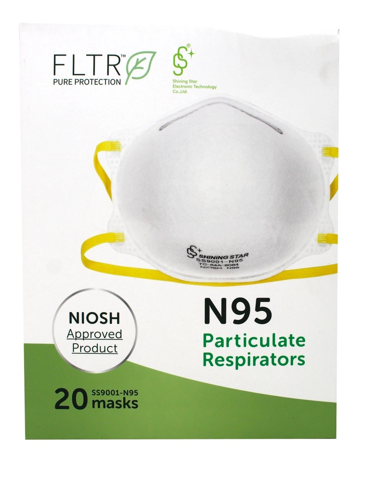 FLTR Pure Protection NIOSH SS9001-N95 Particulate Respirators, 20pk