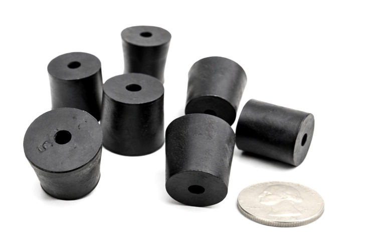 Solid Rubber Stoppers 1 Hole Laboratory Stoppers Various Sizes 10 per package