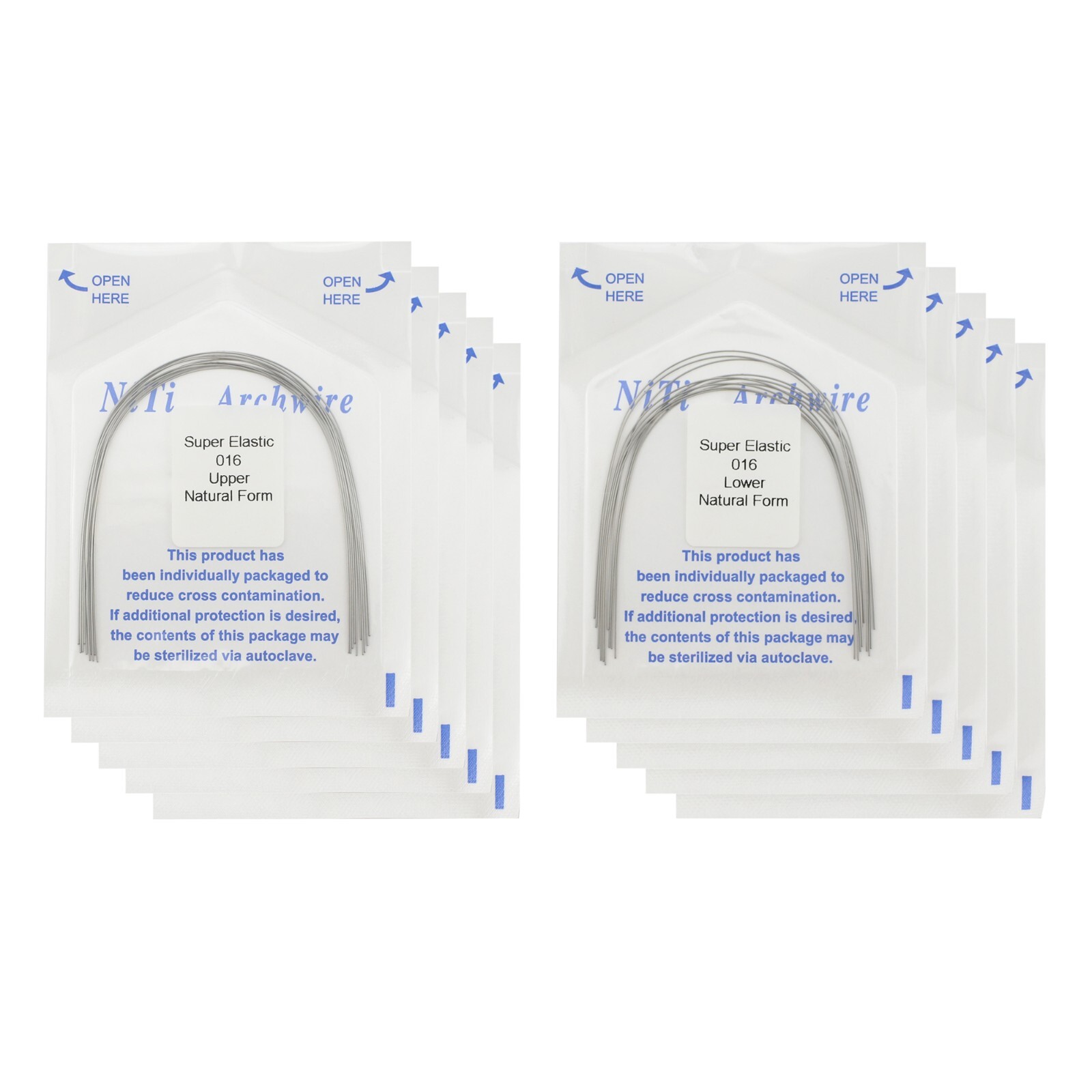 100pcs Orthodontic Arch Wire Niti Round Rectangular Super Elastic Natural Arcos