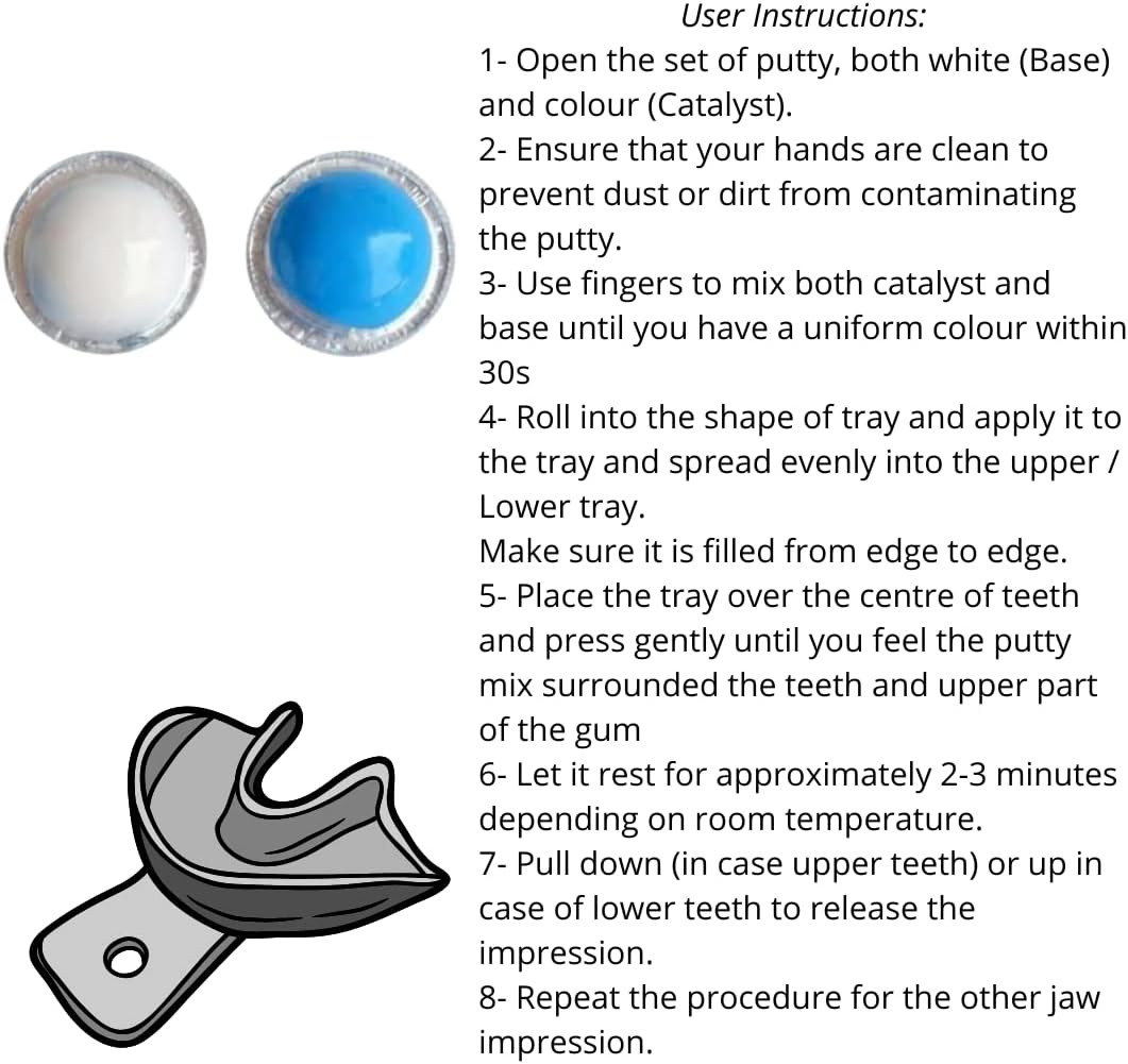 Dental Hydrophilic Firmer Mould Impression Putty Teeth Retainer Silicon + Tray