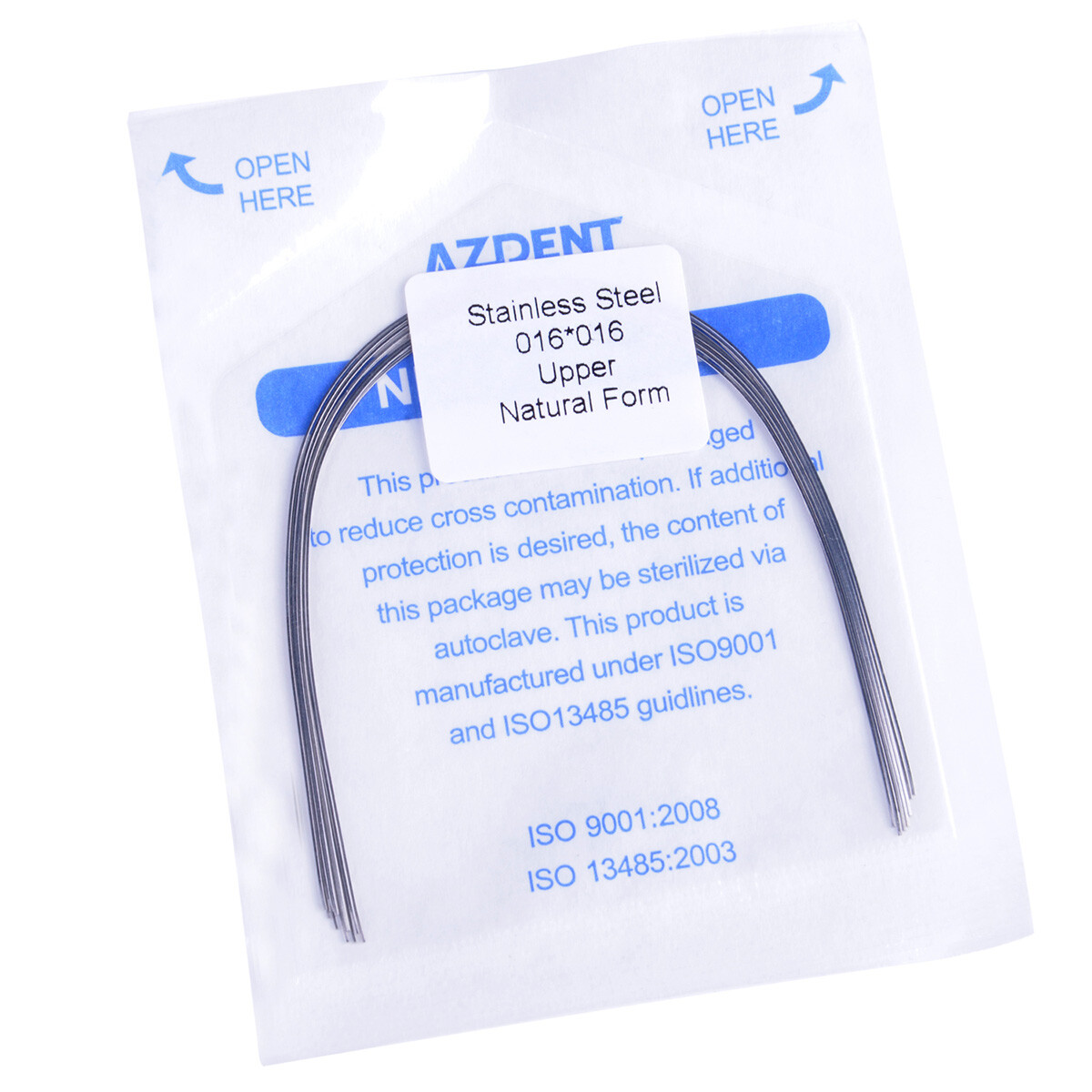 16 Sizes 10X Dental Orthodontic Arch Wire Stainless Steel Rectangular Natural AZ