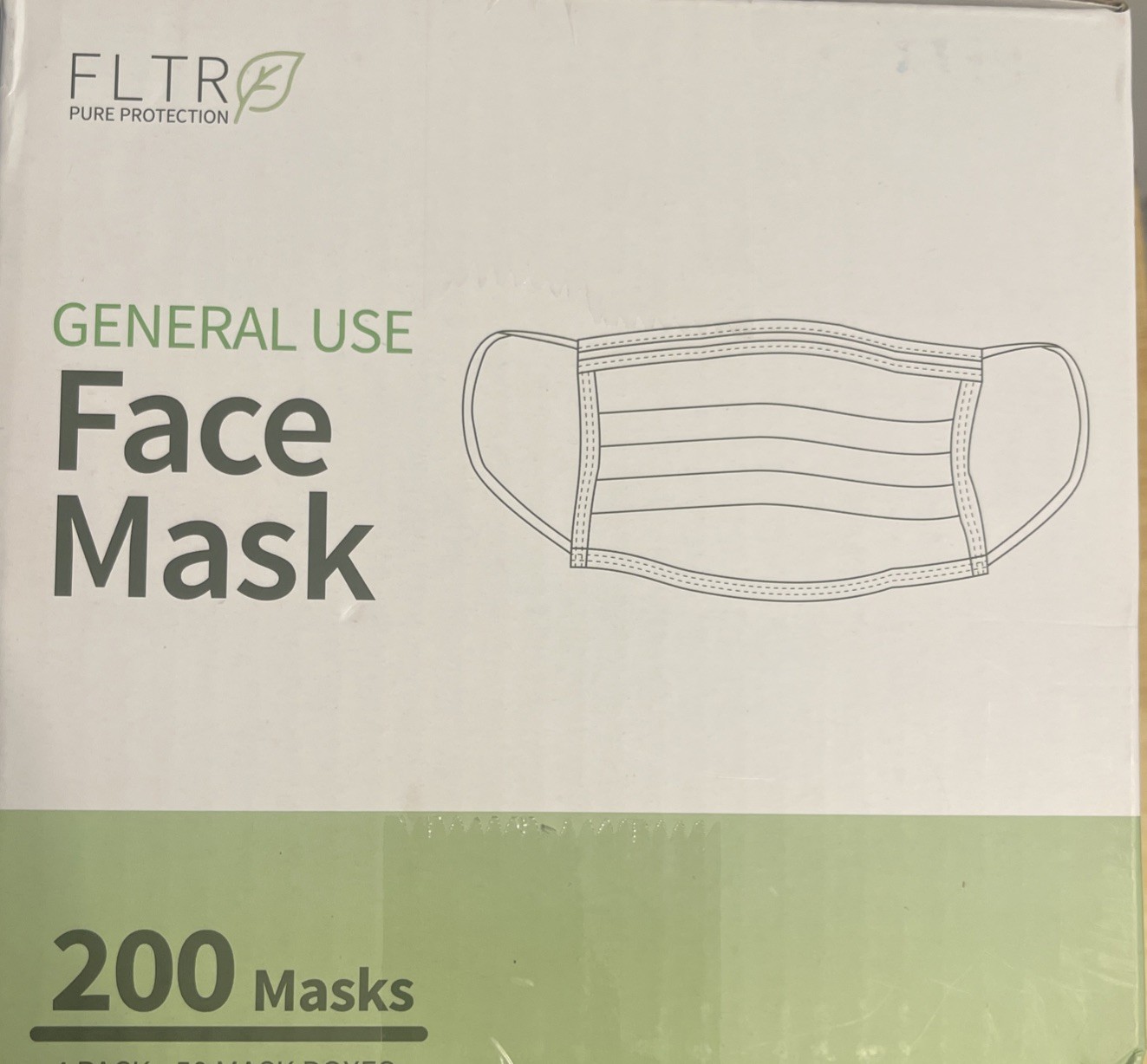 FLTR Pure Protection General Use Face mask 3 Layer/Ear Loop Design 200 Masks