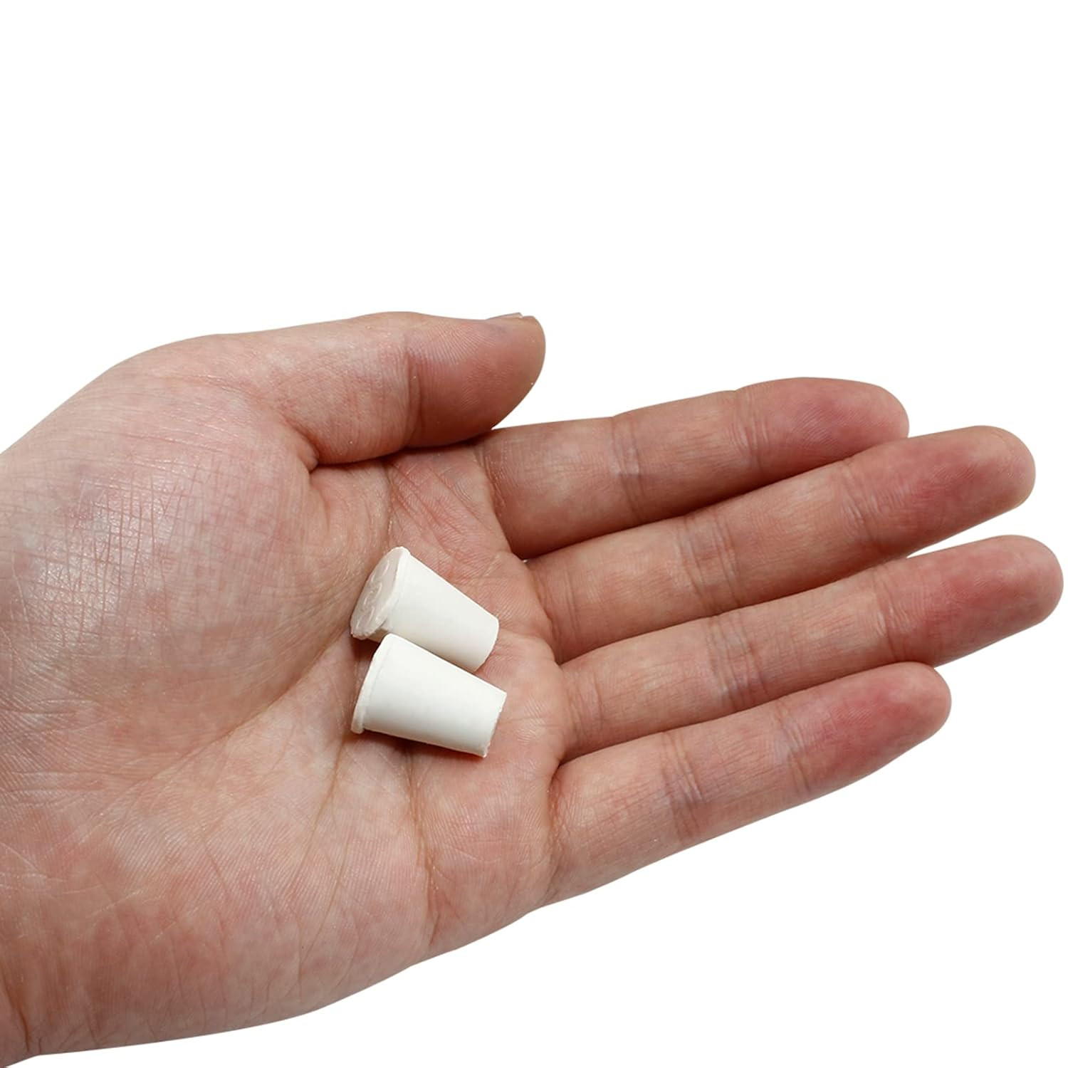 10 Pcs Tapered Rubber Stopper Plug 000# Solid Rubber Stoppers for Lab Tube(White