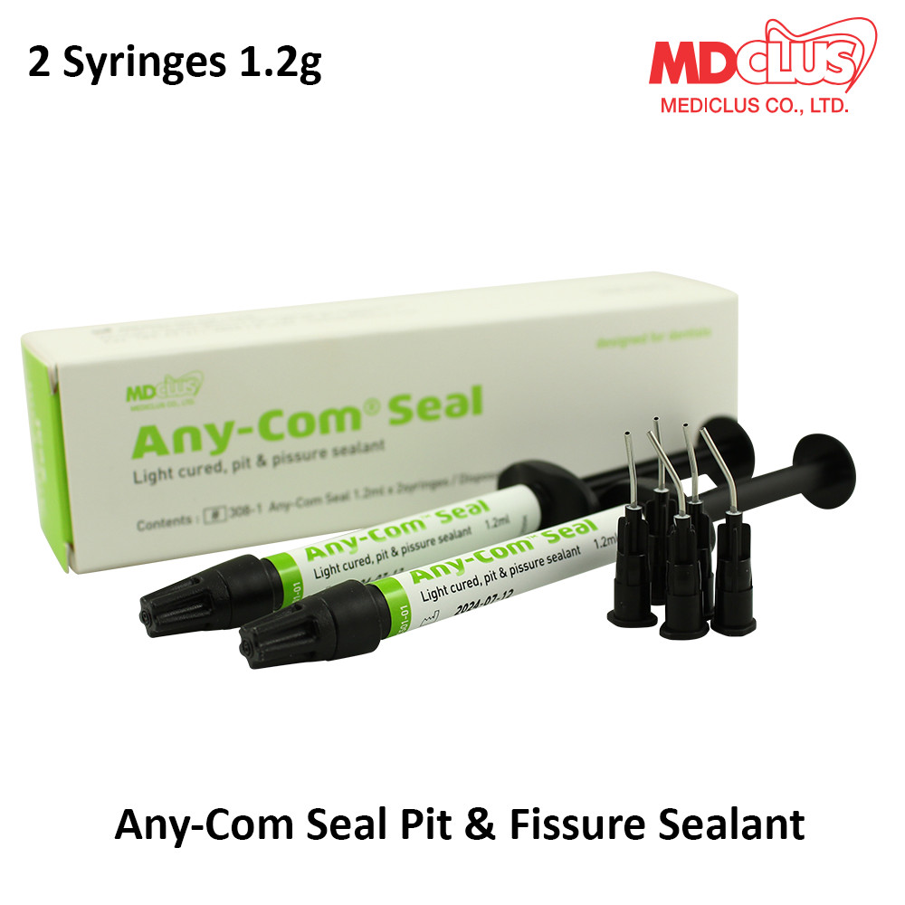 Dental MediClus Any-Com Seal Pit & Fissure Sealant Light-Cured Opaque 2×1.2g