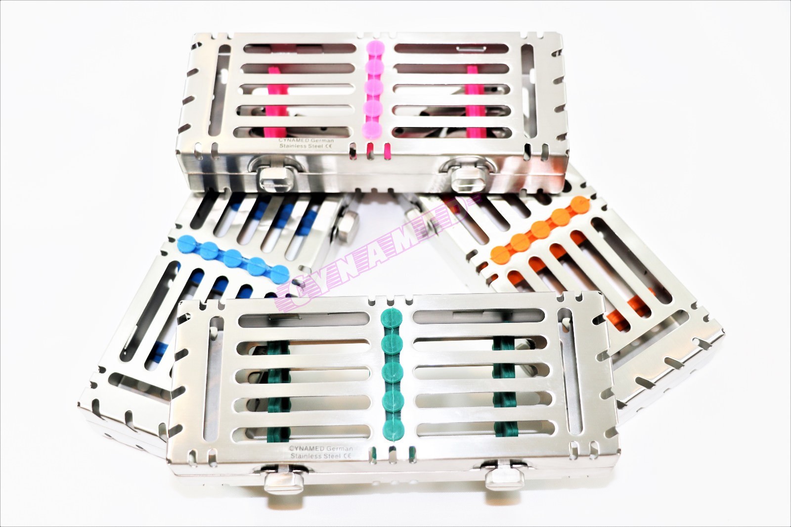 4 EA STERILIZATION CASSETTE WITH DOUBLE BUTTONS FOR 5 INSTRUMENTS AUTOCLAVABLE