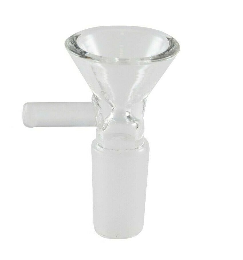 Two Pcs. 3″ Clear Glass Slides/Bowls With Long Handle 14mm Male or 18mm Male
