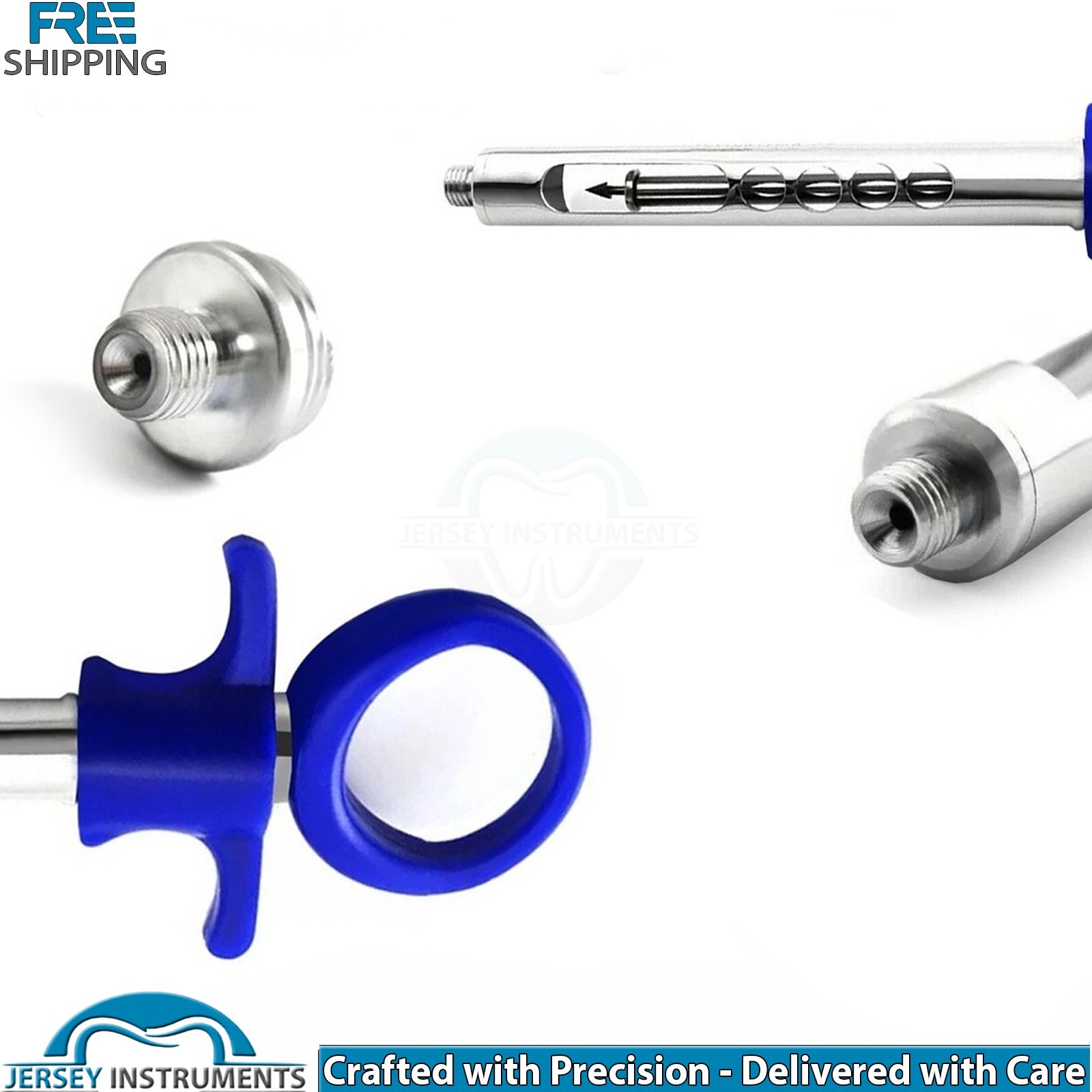 Dental Anesthesia Cartridge Syringe Blue 2.2ml Injection Dentist Surgical Tool