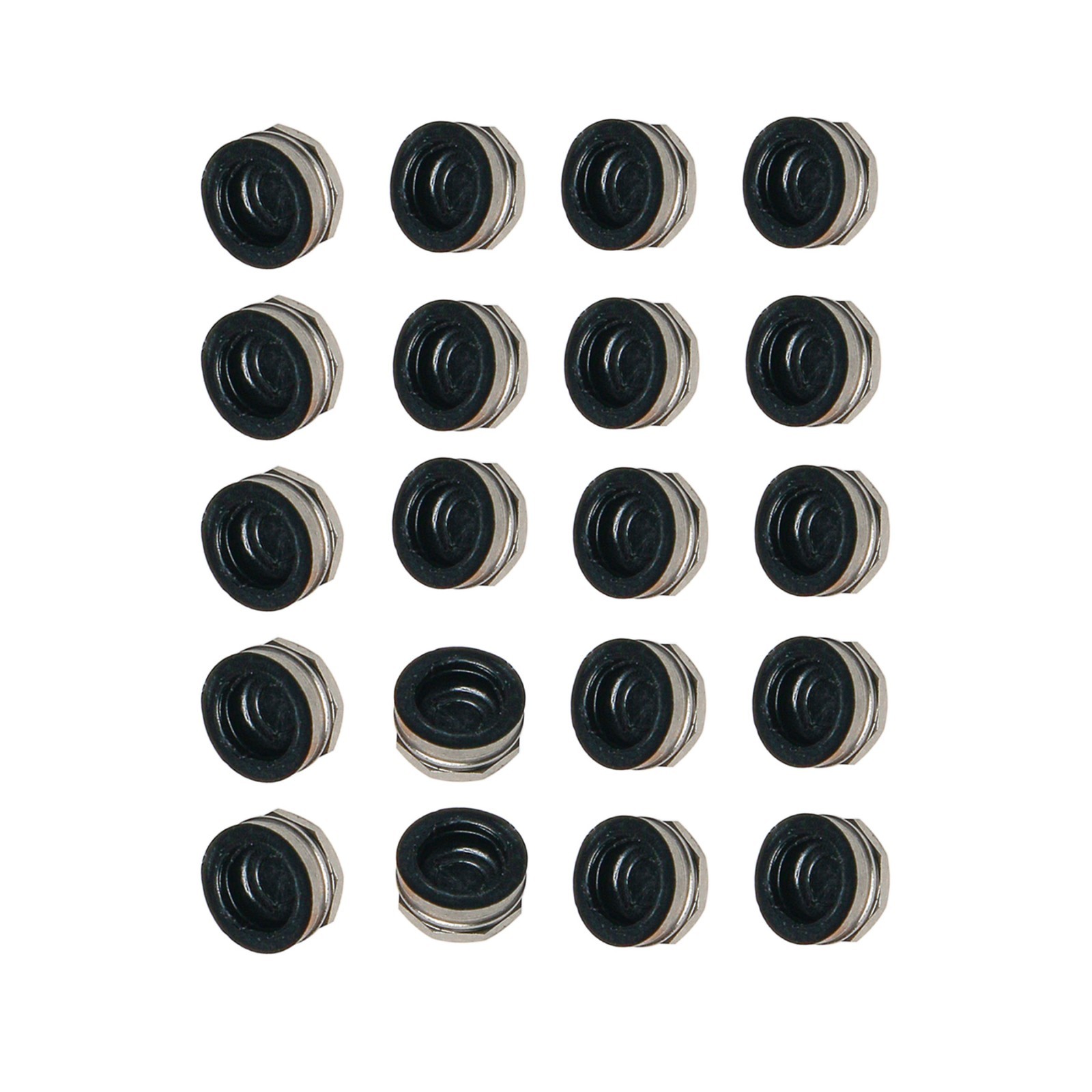 20Pcs-Dental Locator lab Black Processing cap Inserts & Metal housing Assembly