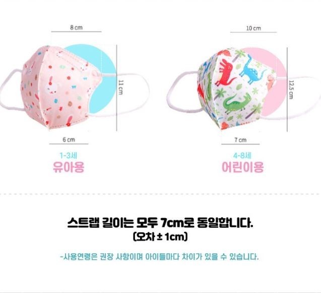 IDAHUM 1-3 year old baby character 3D Korean mask bird beak type 1box