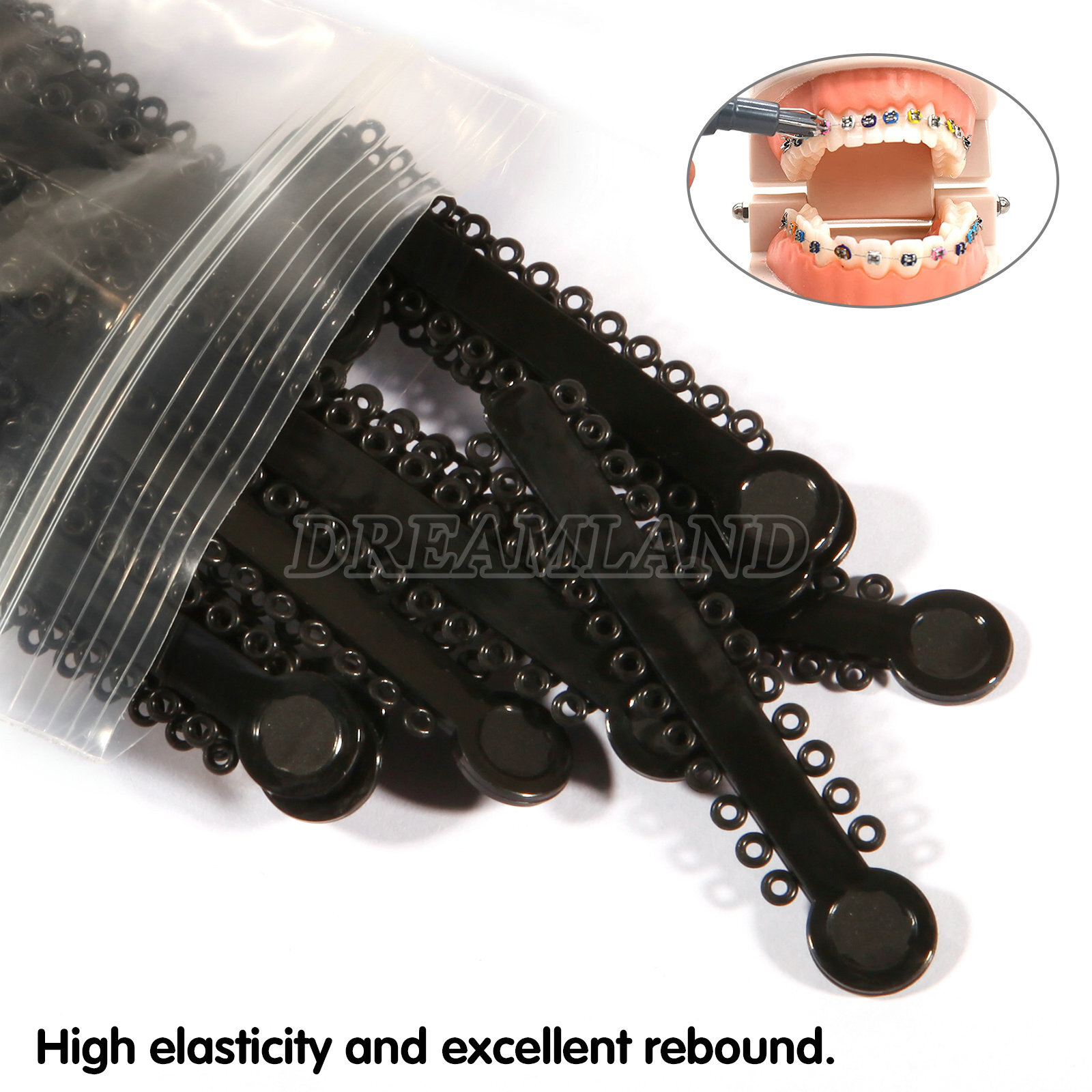 1040Pcs/Bag Dental Orthodontic Brace Elastic Rubber Bands Ligatures Tie 43Colors