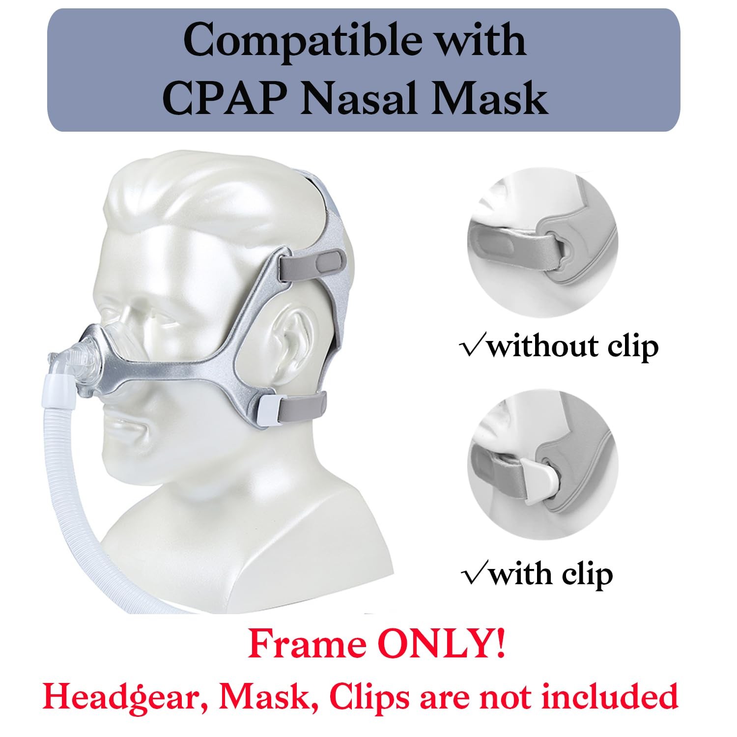 2-Pack Fabric Frame Compatible with Wisp Nasal Mask, Frame-2 Packs