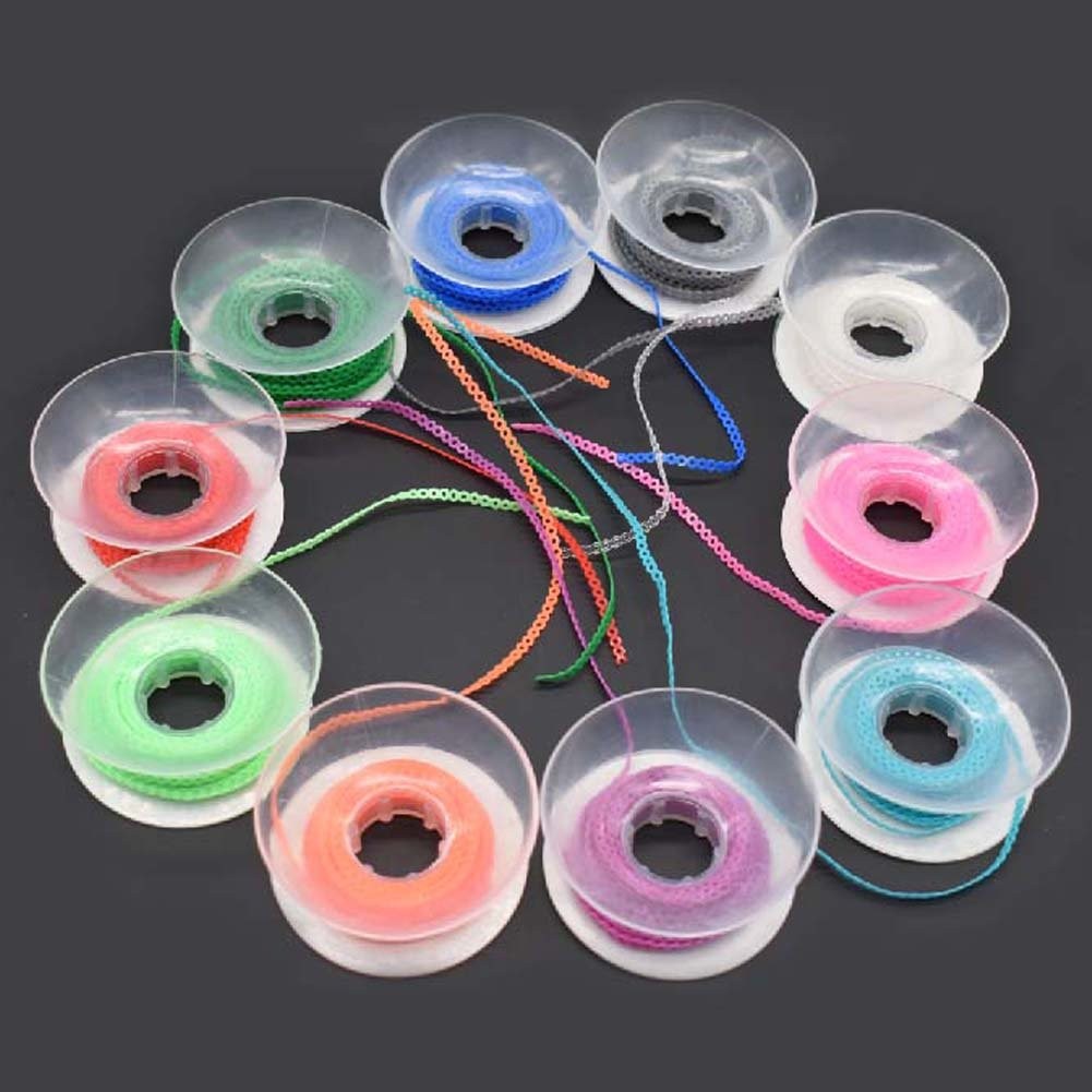Angzhili 10 Pcs Dental Orthodontic Elastic Chain Power Closed, Multi-colors