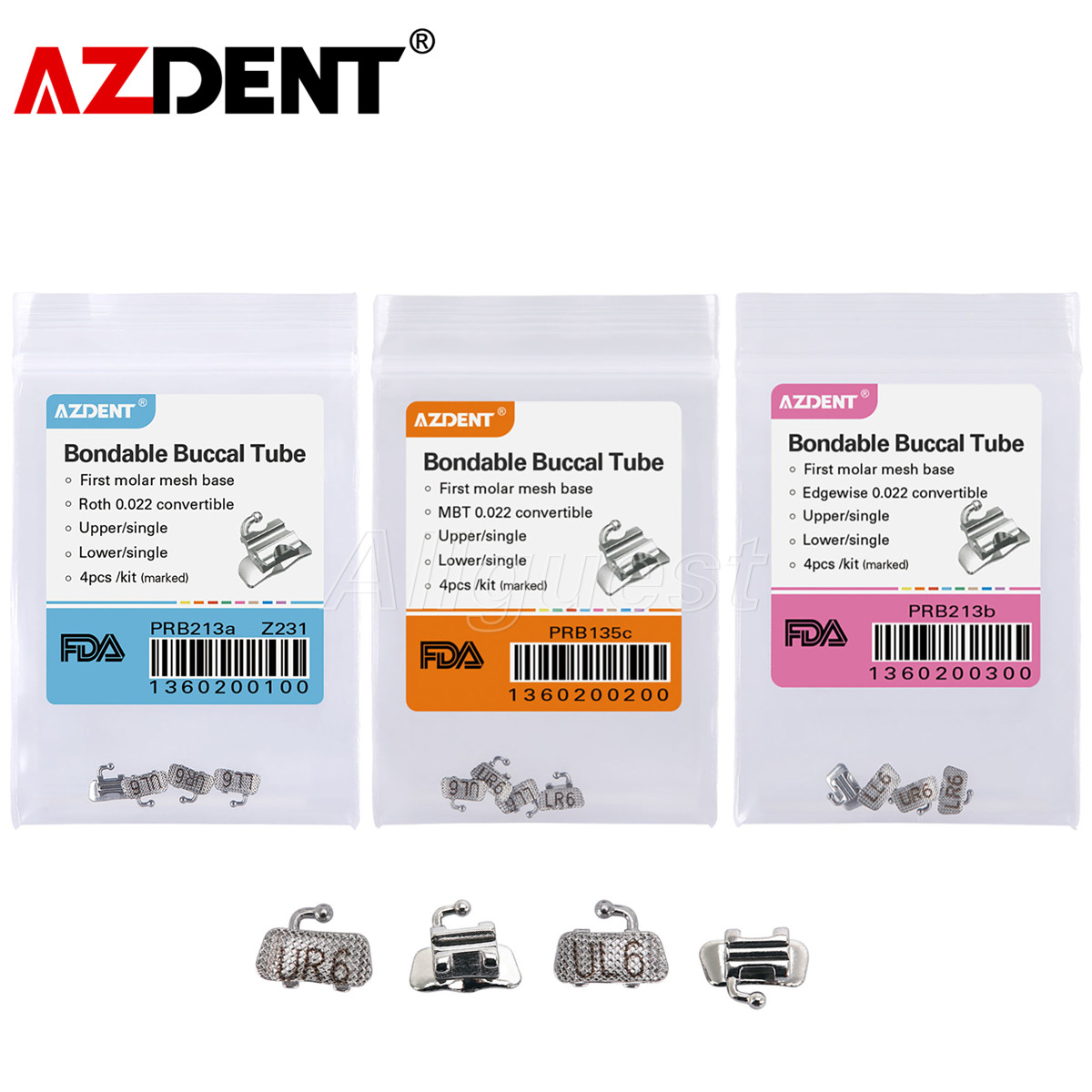 Dental Orthodontic Buccal Tubes 1st Molar Roth/MBT/Edgewise 022 Bondable Conv