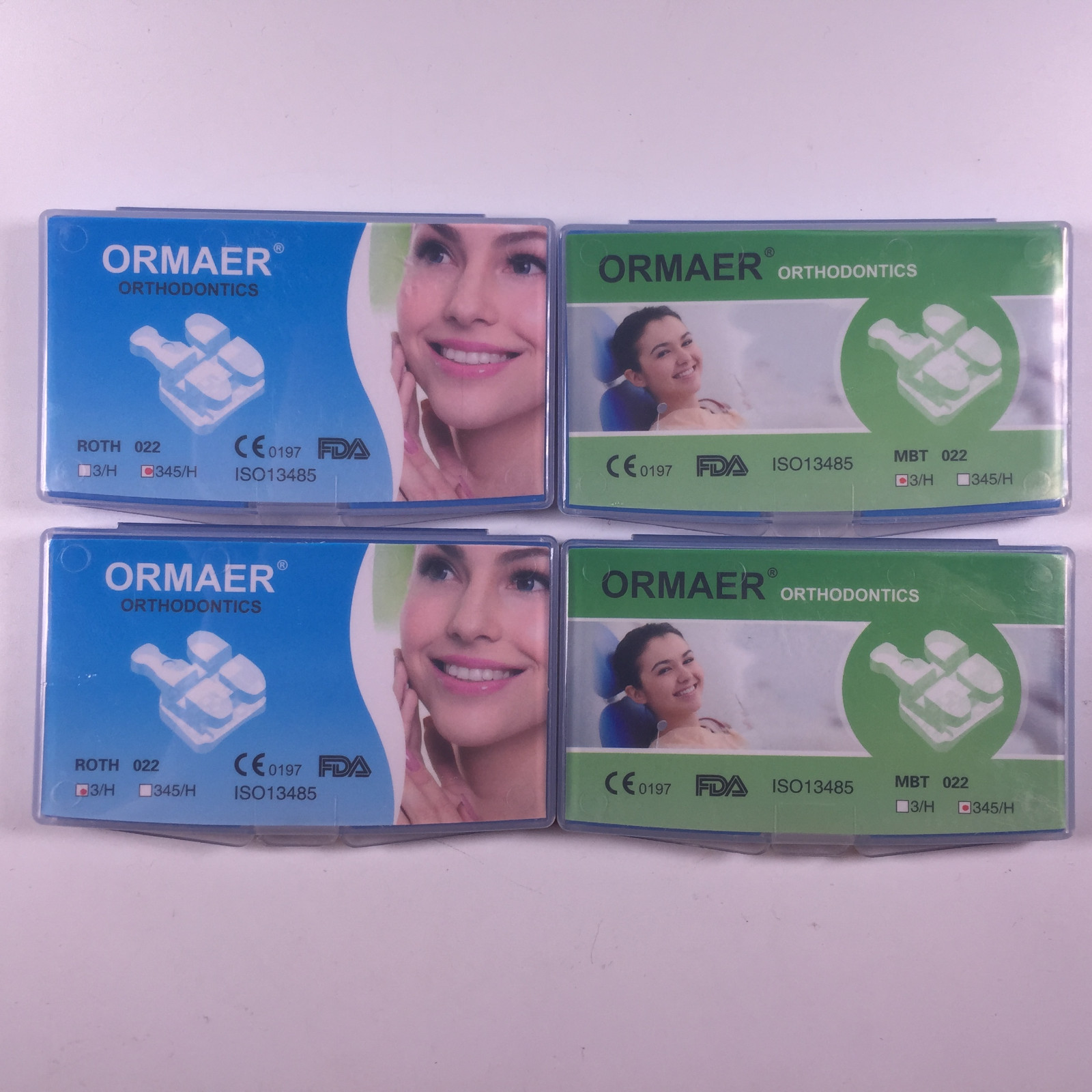 Dental ORMAER 3M Ceramic Brackets Mini Roth MBT 022″ Slot 018″ 345/3Hooks