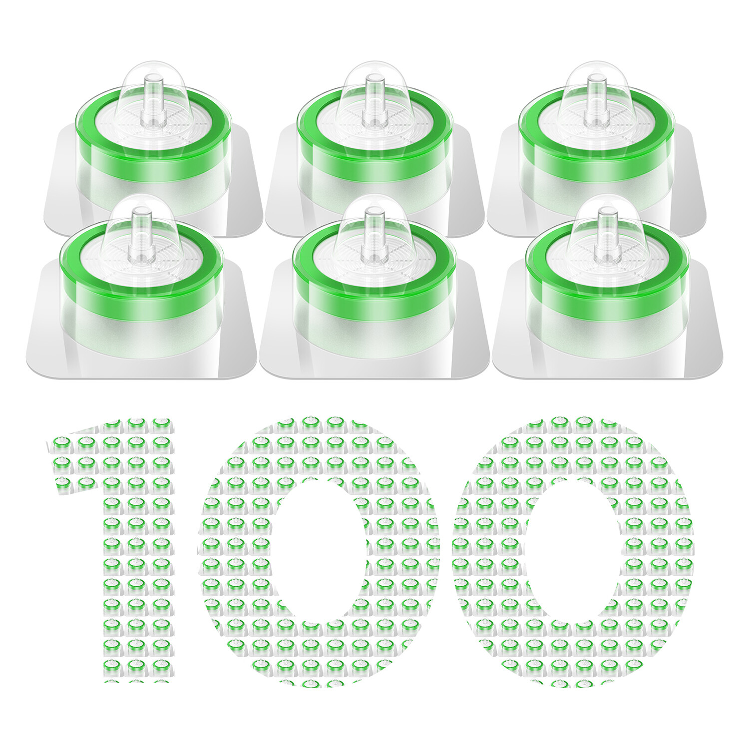 300pcs PES Syringe Filter 13mm /25mm/33mm Membrane Non-Sterile/Sterile 0.22um PP
