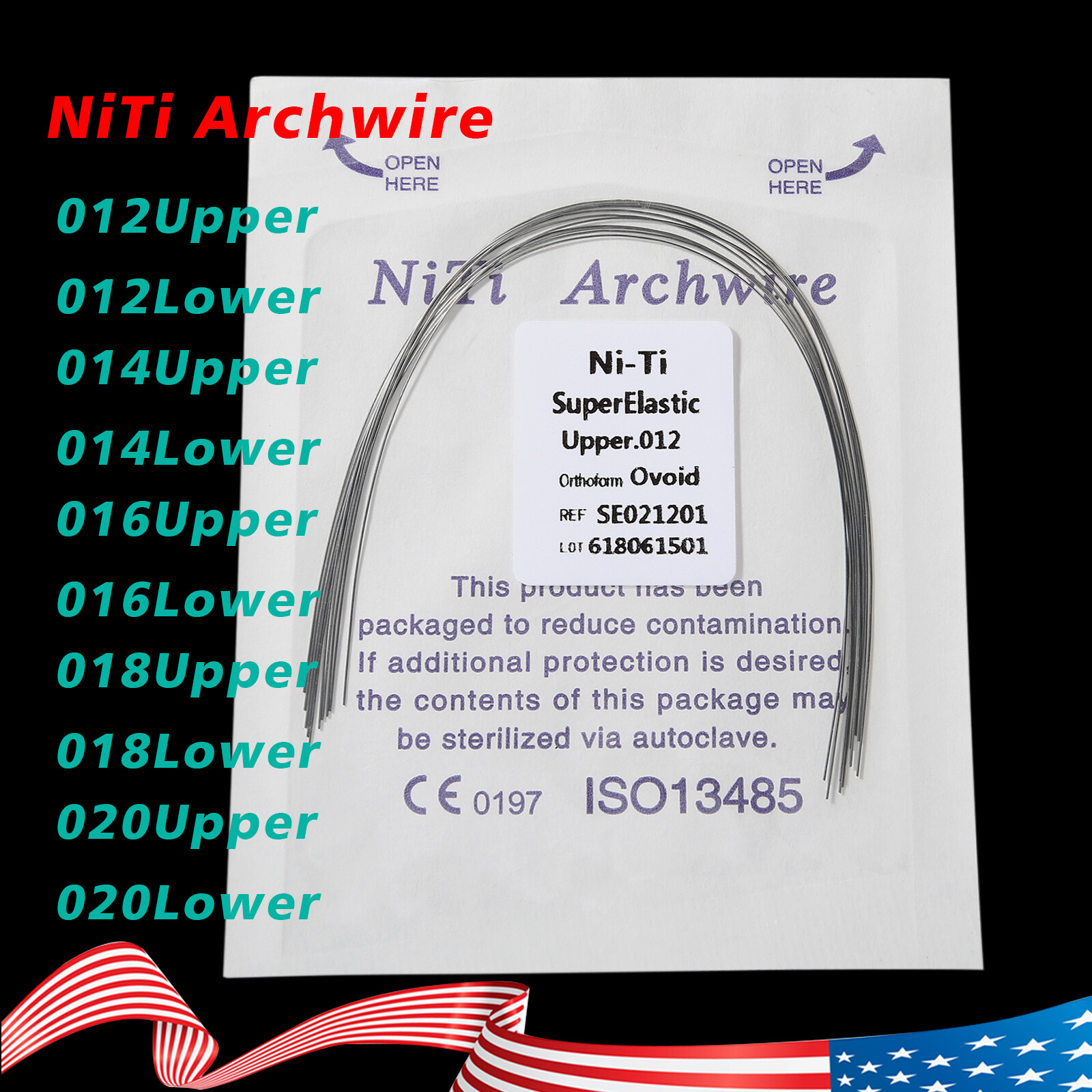 Dental Super Elastic Niti Round Arch Wires Arch Wire for Bracket Braces USA