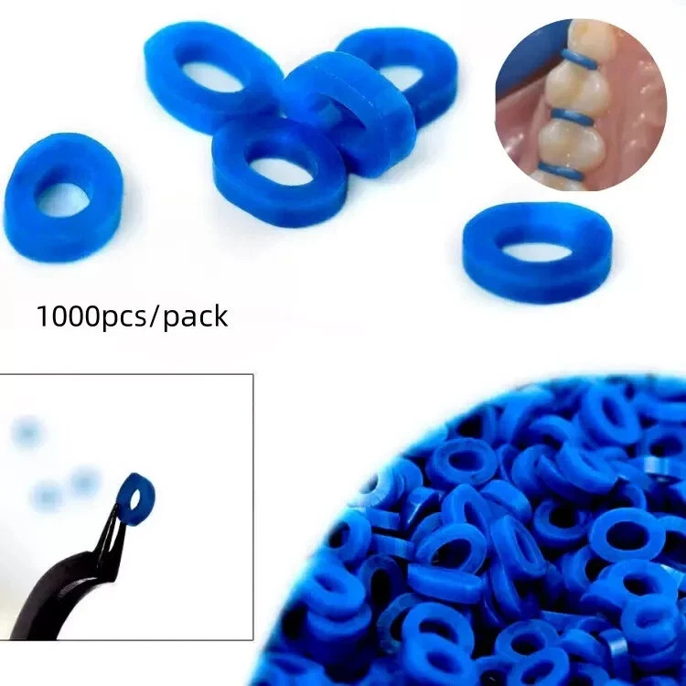 1000 Pcs/Pack Dental Rubber Force Orthodontic Separator Blue Ties Elastic Band