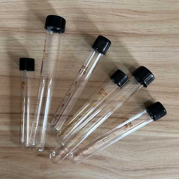 Round-bottomed Glass Tubes Chemistry Laboratory Sample Container with Cap Scale