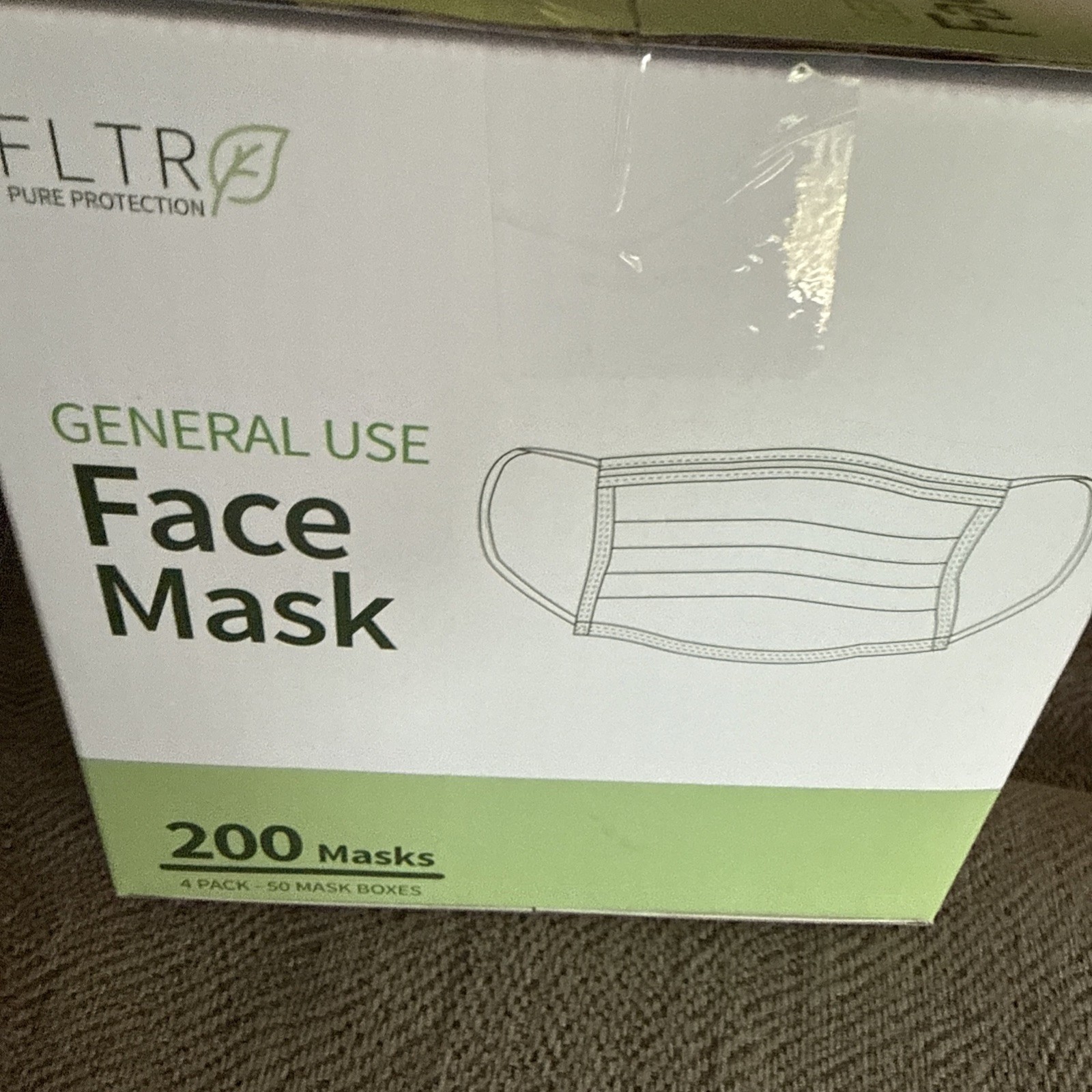FLTR Pure Protection General Use Face mask 3 Layer/Ear Loop Design 200 Masks