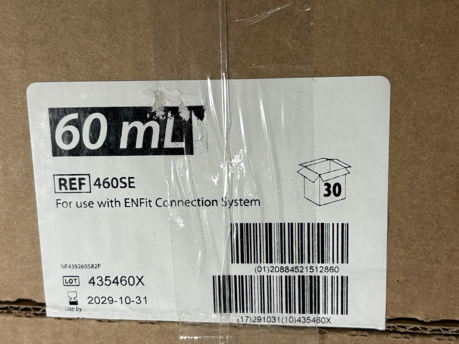 Covidien Monoject 60mL Enteral Syringes ENFit Sterile Box of 30 Exp 2029