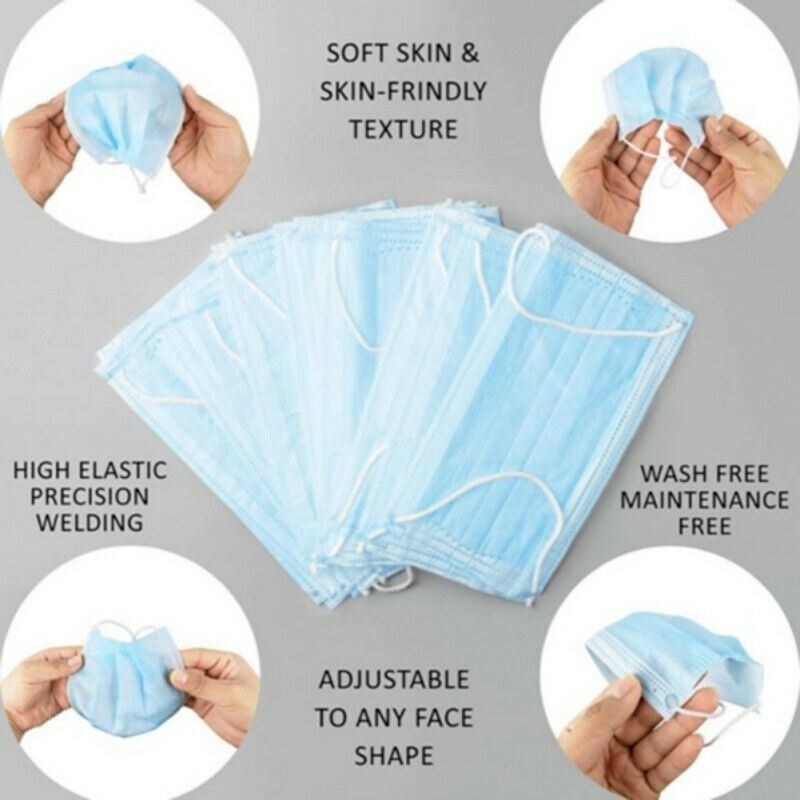 100 Pcs Protective Disposable Face Mask 3-Layers Medical C.E Approval FFP2